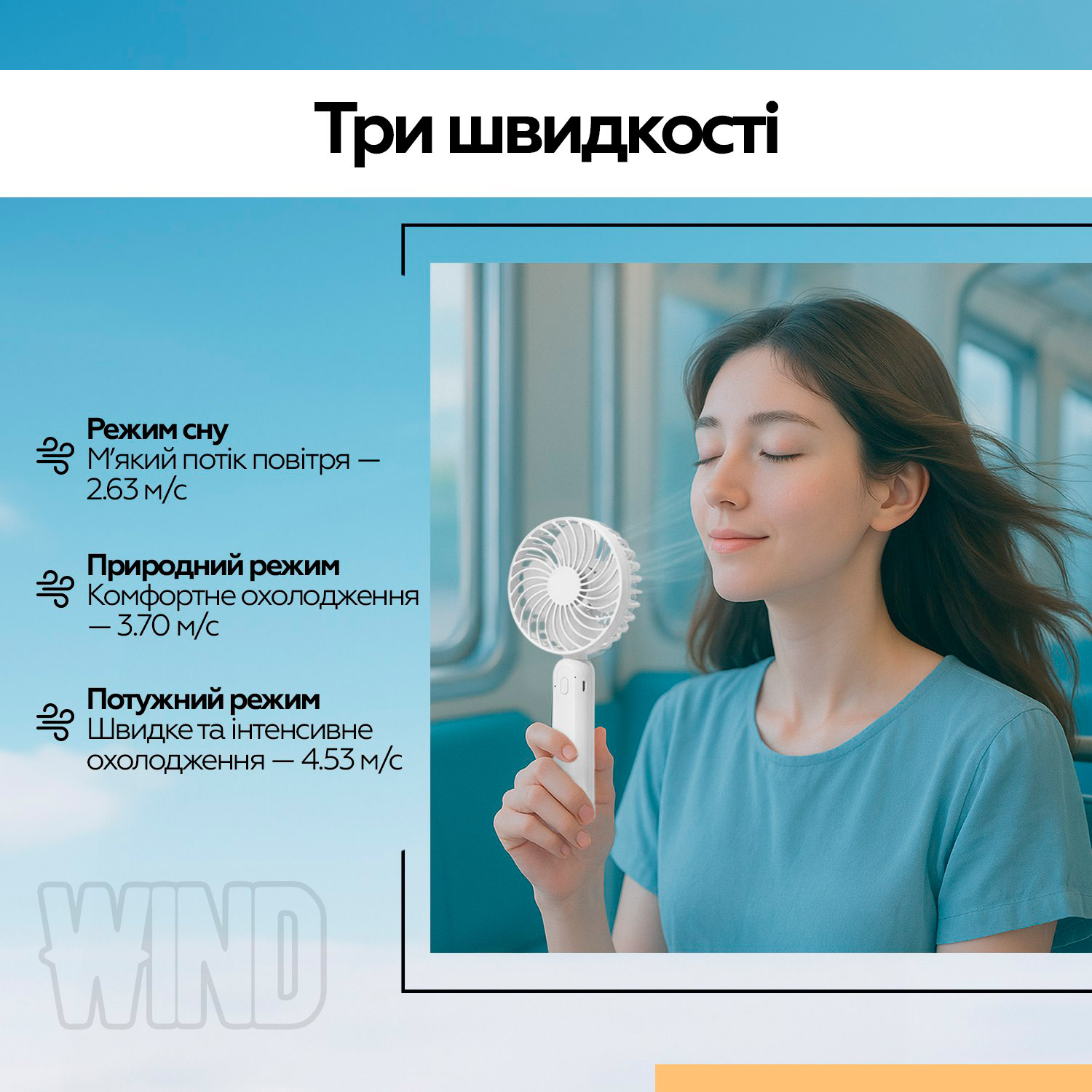 Портативний ручний вентилятор XOKO F9 Portable Fan White