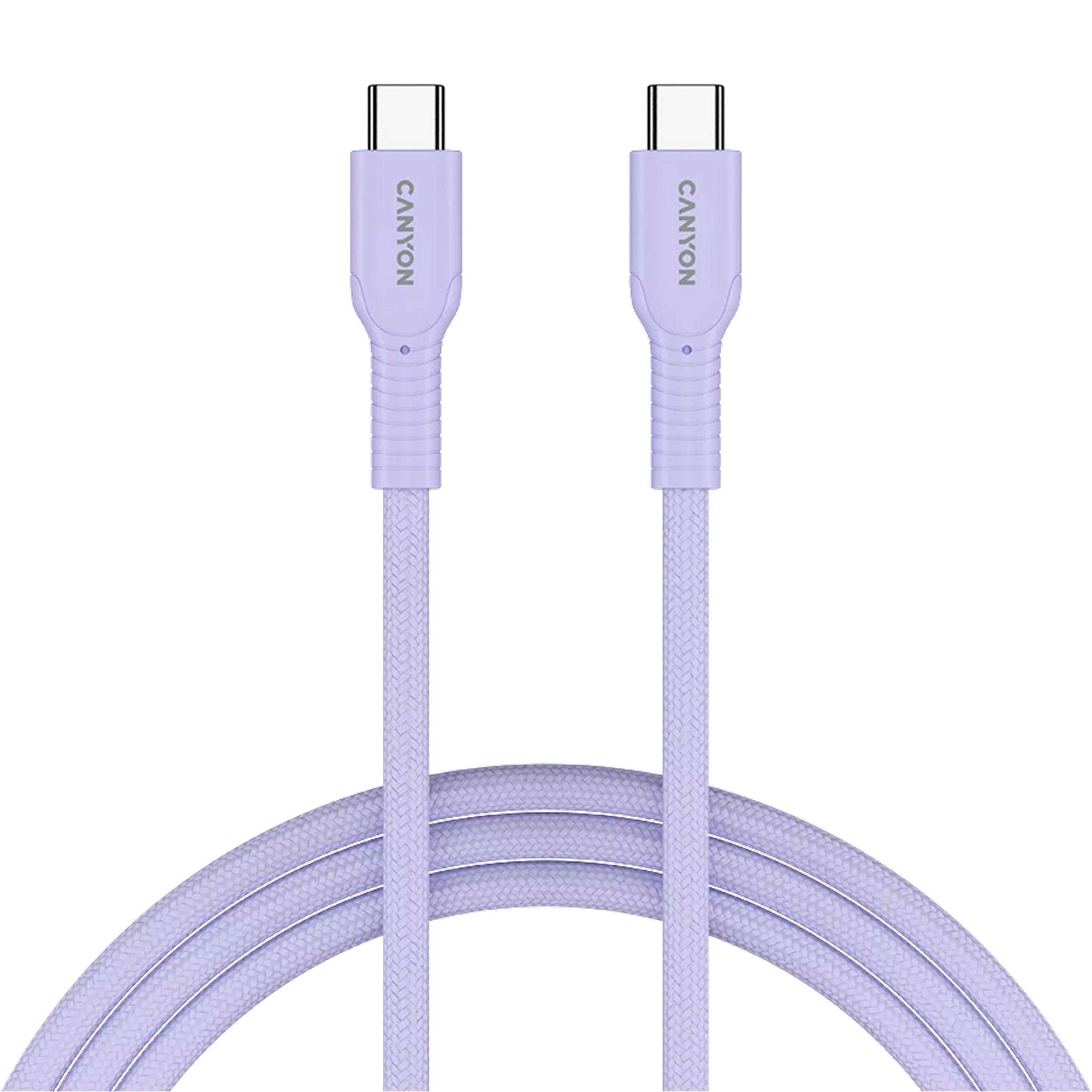 Кабель CANYON OnWire 60CL Type-C to Type-C Color Braided 60W 1м Purple (CND-CCAP60AB10PU)