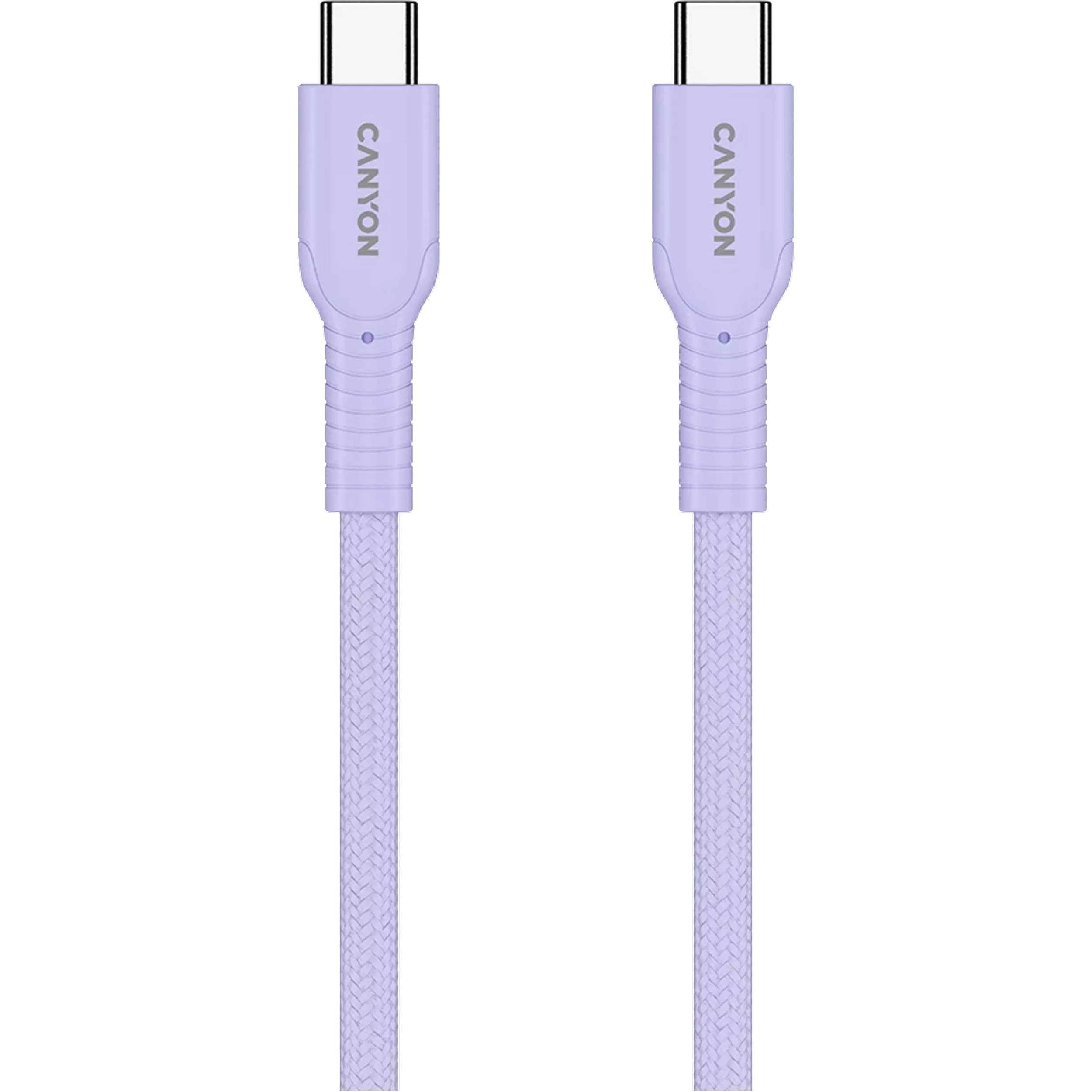 Кабель CANYON OnWire 60CL Type-C to Type-C Color Braided 60W 1м Purple (CND-CCAP60AB10PU)
