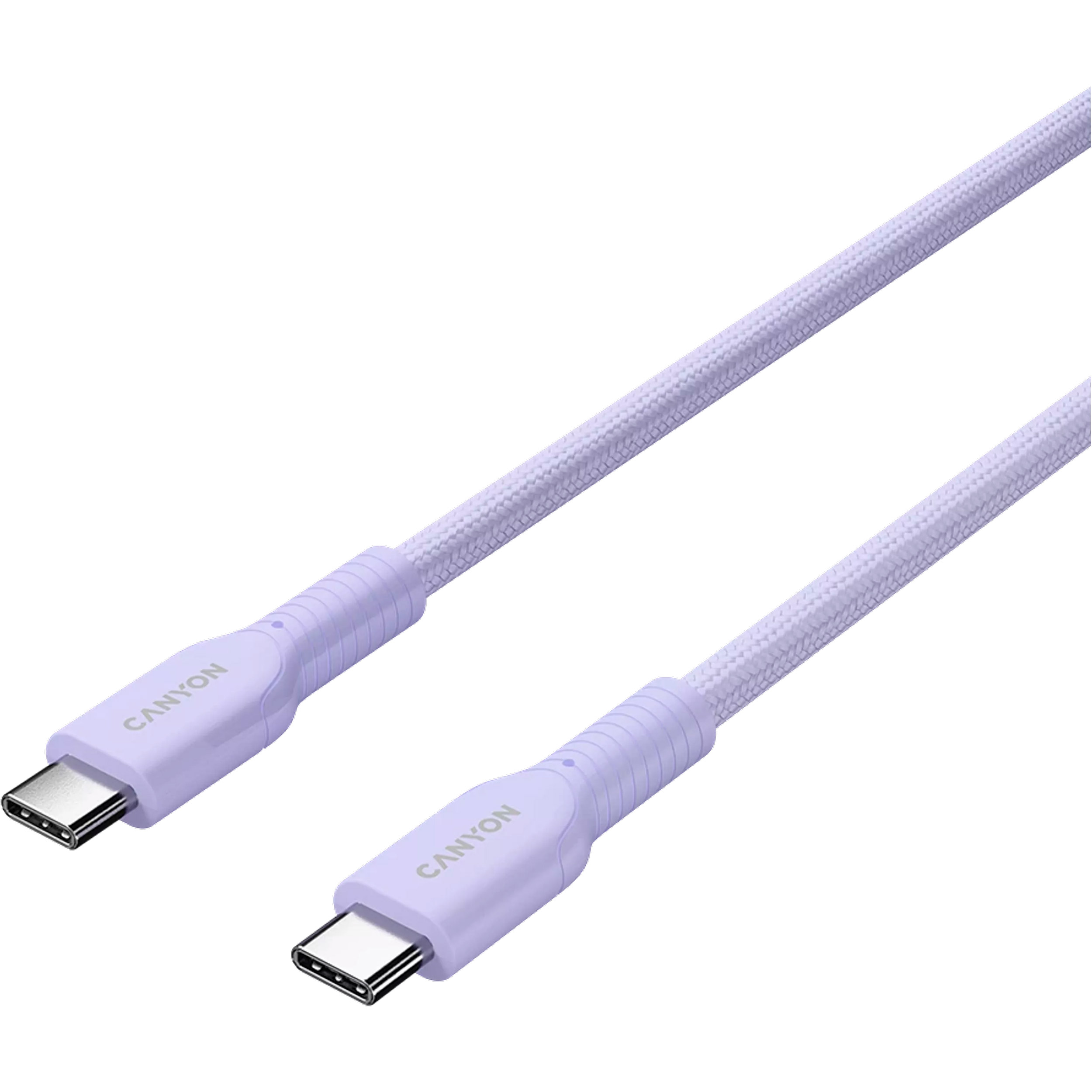 Кабель CANYON OnWire 60CL Type-C to Type-C Color Braided 60W 1м Purple (CND-CCAP60AB10PU)