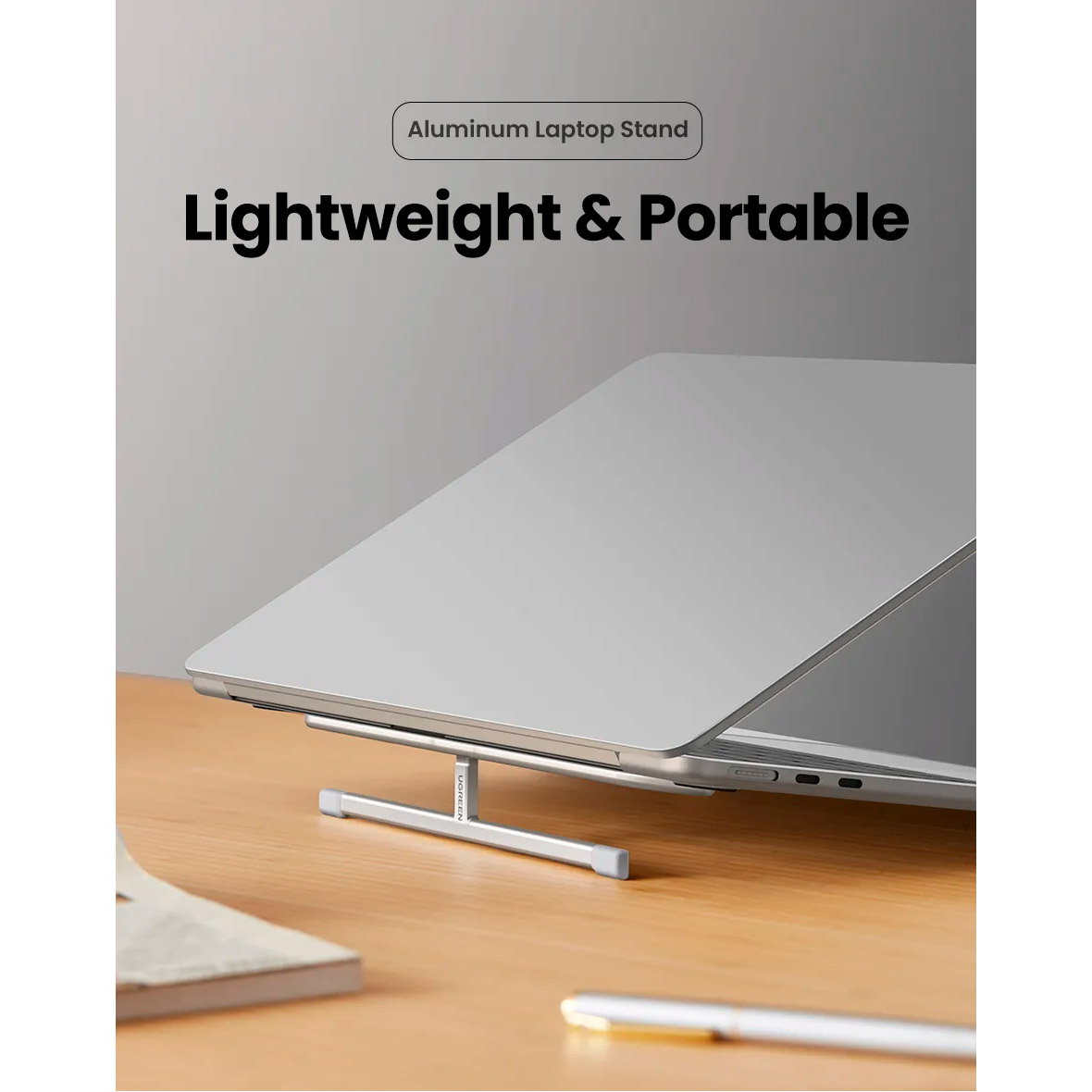 Підставка для ноутбука UGREEN LP846 Invisible Portable Desktop Laptop Stand 13-16" Silver (45415)