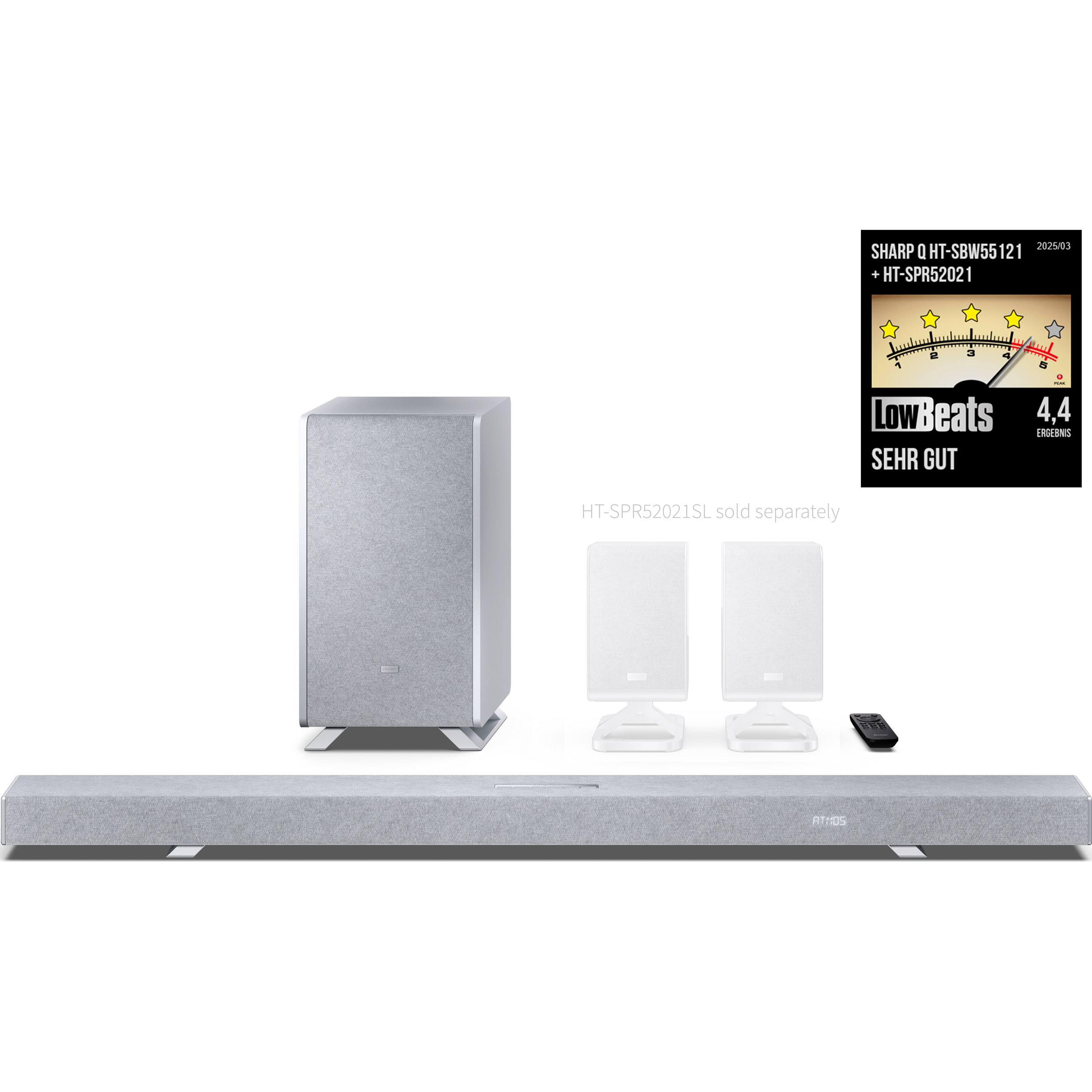 Саундбар с беспроводным сабвуфером SHARP HT-SBW55121 Satin Silver