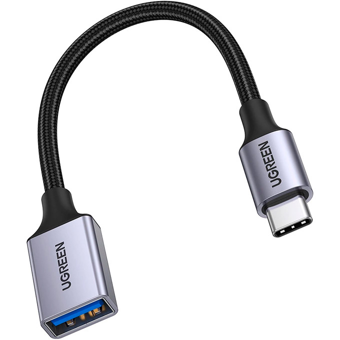Адаптер OTG UGREEN US378 USB3.0 USB-C Male to USB-A Female Black/Gray (70889)