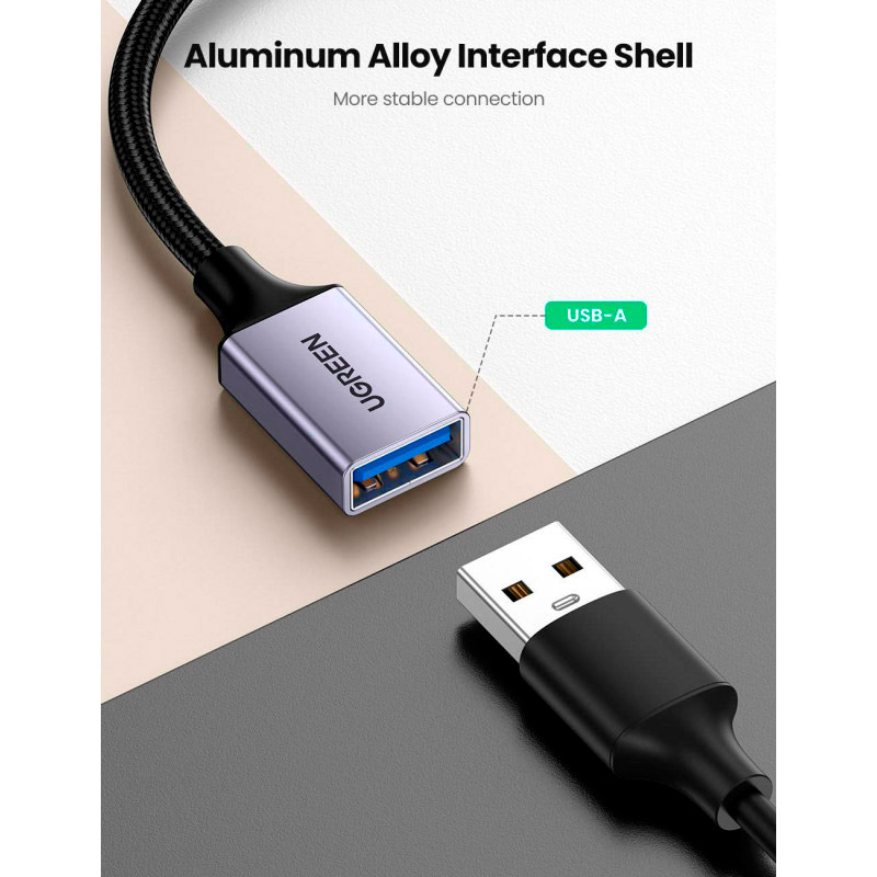 Адаптер OTG UGREEN US378 USB3.0 USB-C Male to USB-A Female Black/Gray (70889)