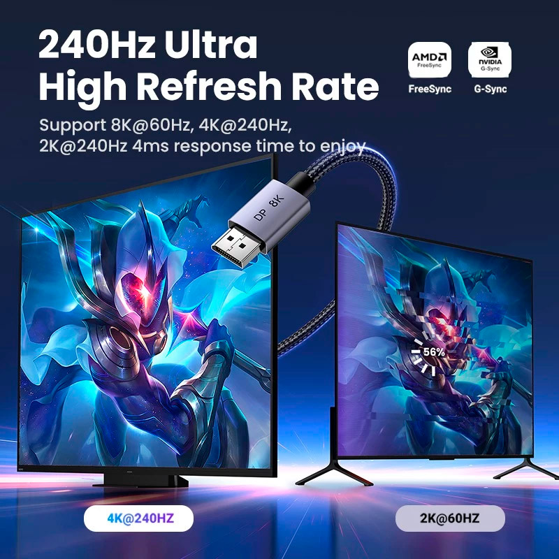 Кабель UGREEN DP120 DisplayPort 2м 8K Black (25905)