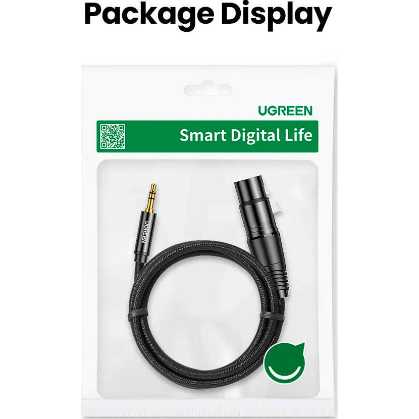 Кабель UGREEN AV182 mini-jack 3.5 mm - XLR 1м Black (20763)