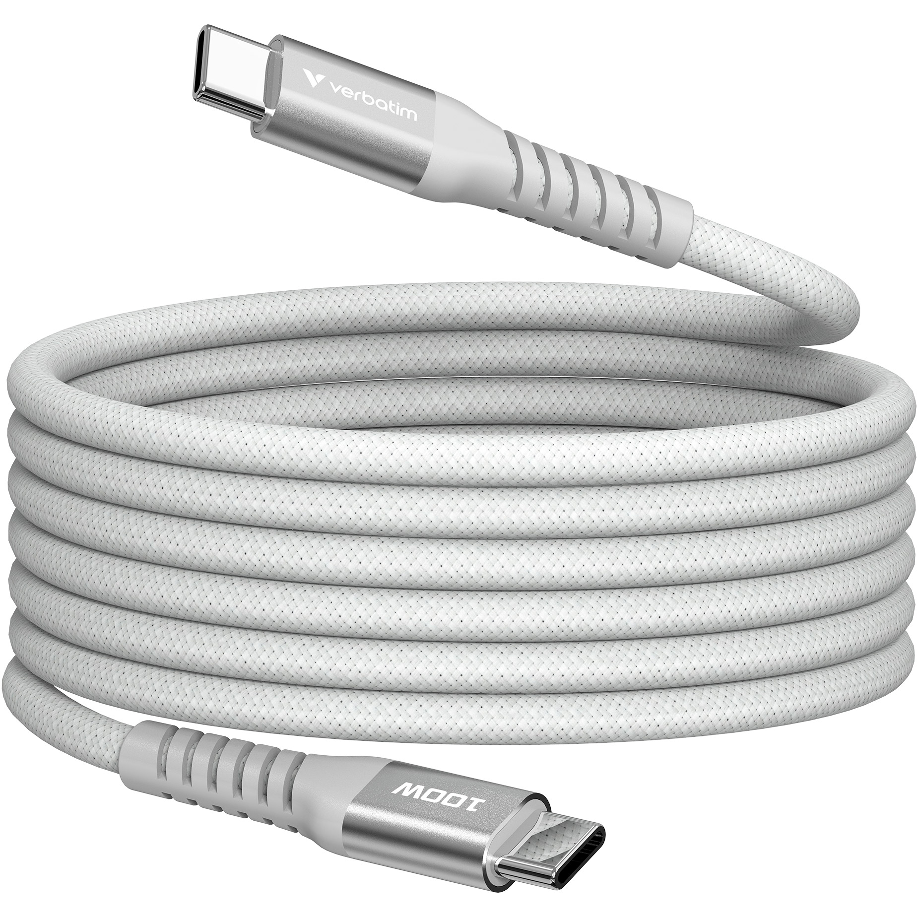 Кабель VERBATIM Sync & Charge Magnetic Cable Type-C to Type-C 100W 1.2м Gray (31854)