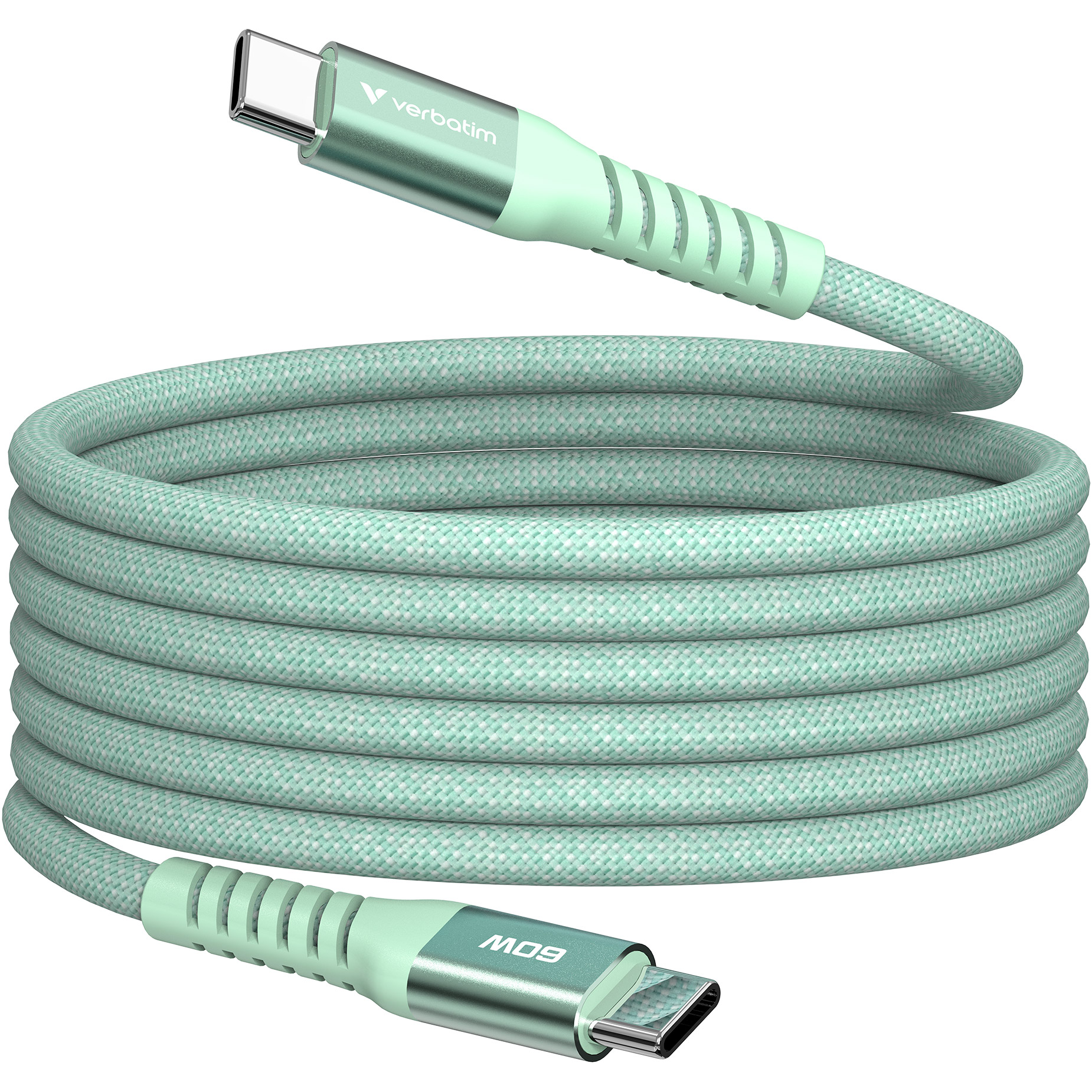 Кабель VERBATIM Sync & Charge Magnetic Cable Type-C to Type-C 60W 1.2м Green (31864)