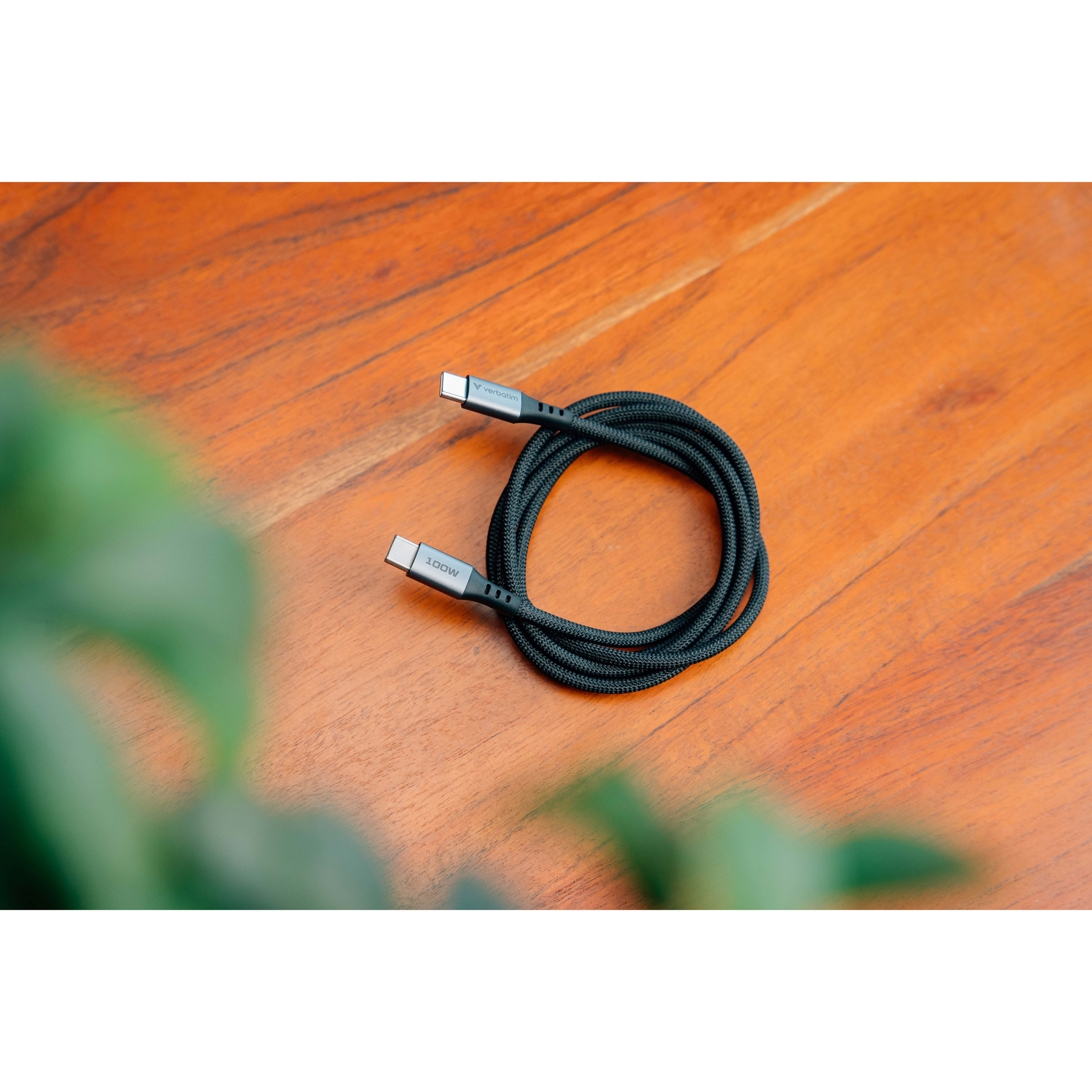 Кабель VERBATIM Sync & Charge Type-C to Type-C 100W 1.2м Black (31846)