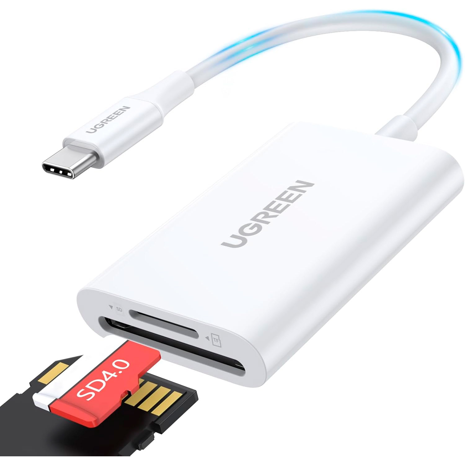 Кардридер UGREEN CM265 Type-C 3.0 Card Reader for TF/SD White (35506)