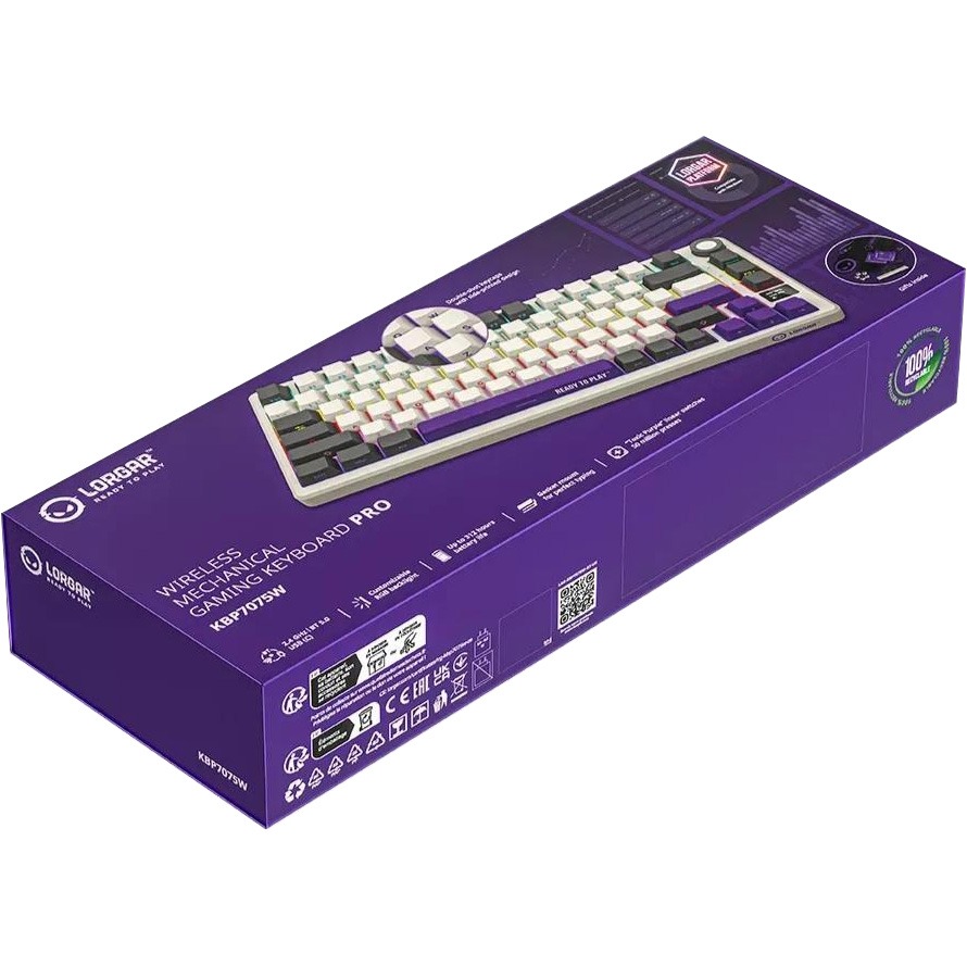 Клавіатура бездротова LORGAR KBP7075W Beige (LRG-KBP7075W-RT-US)