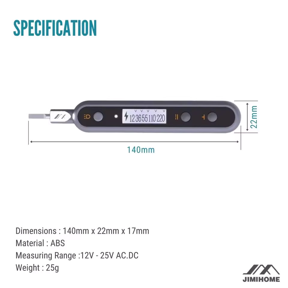 Тестер напруги Xiaomi JIMIHOME JM-G27004 Digital Display Electric Test Pen 12-1000V 140mm