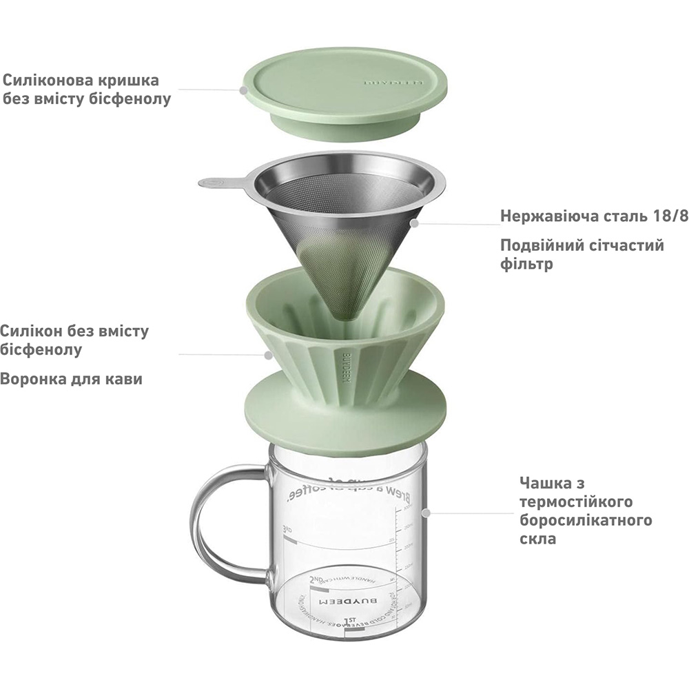 Набір для пуровера BUYDEEM CD1024 Cozy Greenish 0.3л