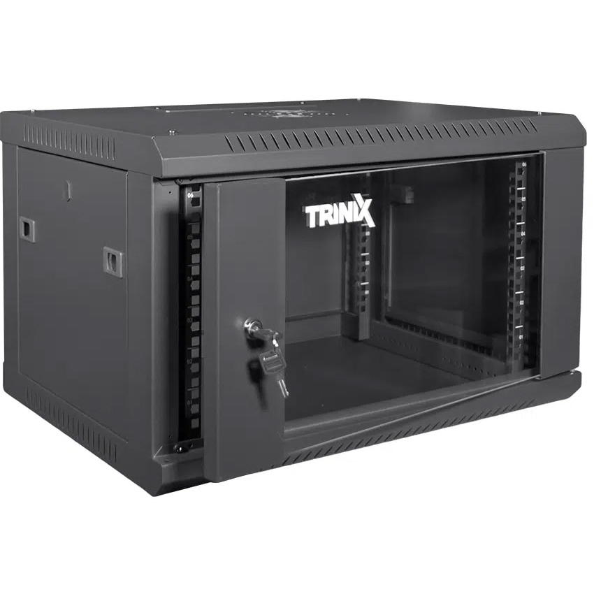 Настінна шафа 19" TRINIX TRX-6U/600X450X370 Black (6U, 600x450мм, RAL9004)
