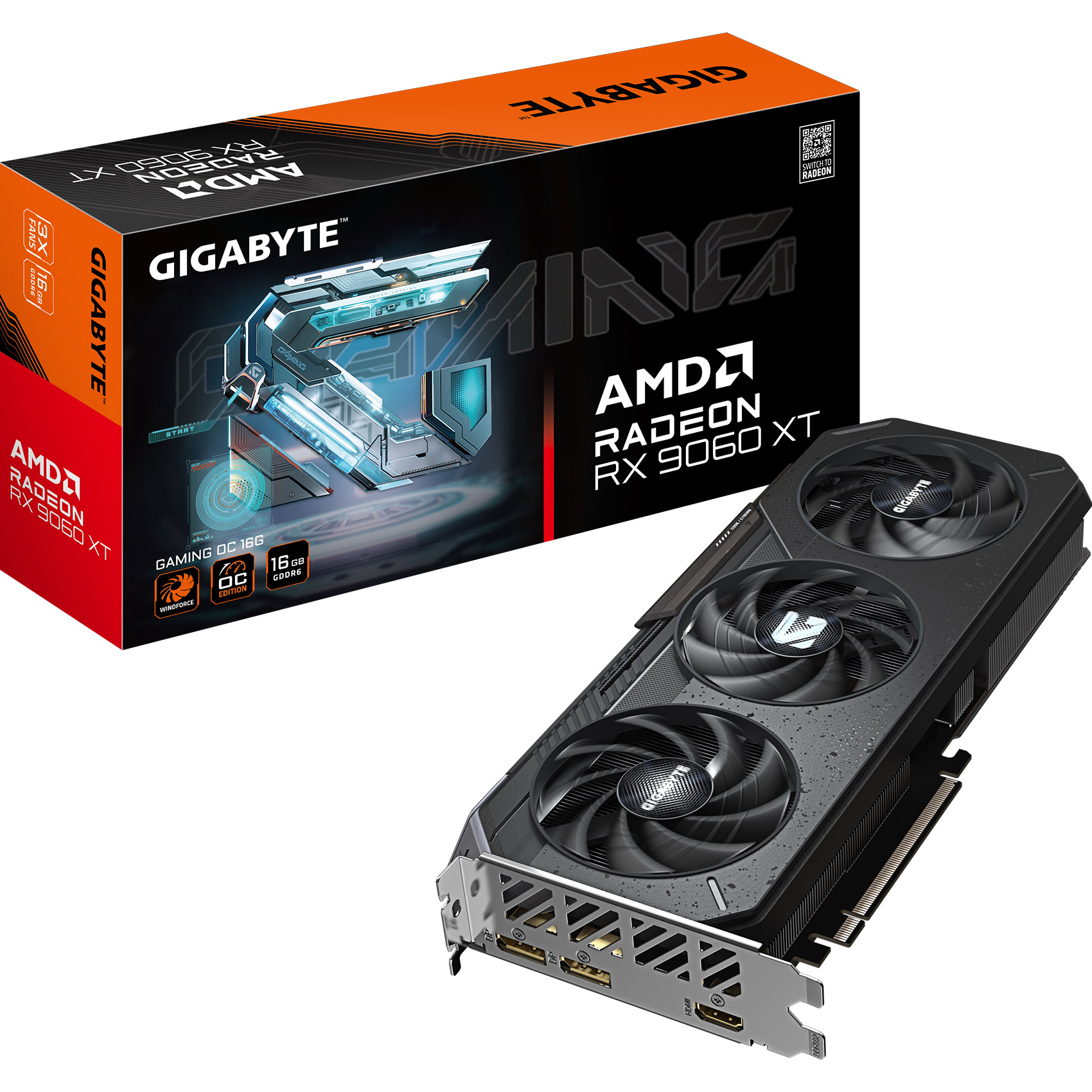 Відеокарта GIGABYTE Radeon RX 9060 XT Gaming OC 16G (GV-R9060XTGAMING OC-16GD)