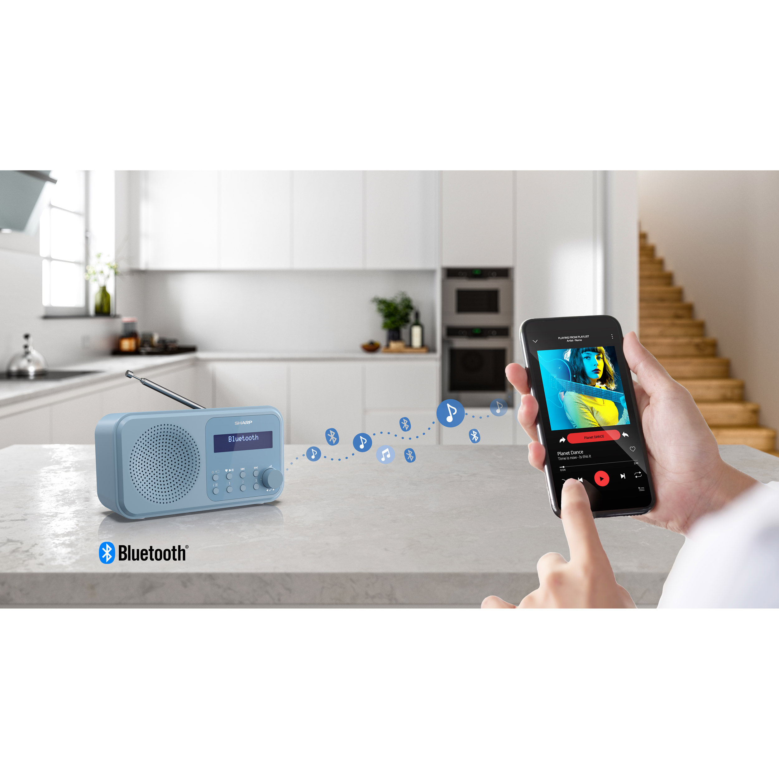 Портативний радіоприймач SHARP DR-P420 Steel Blue