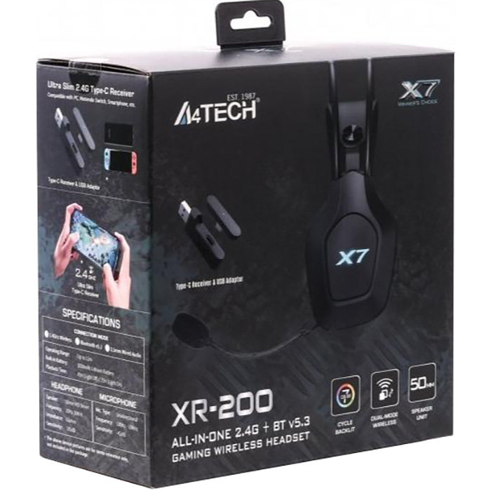 Наушники геймерские A4TECH X7 XR-200 Black
