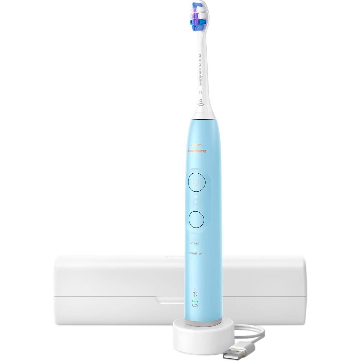 Електрична зубна щітка PHILIPS Sonicare 6100 series Light Blue + дорожній футляр (HX7406/02)