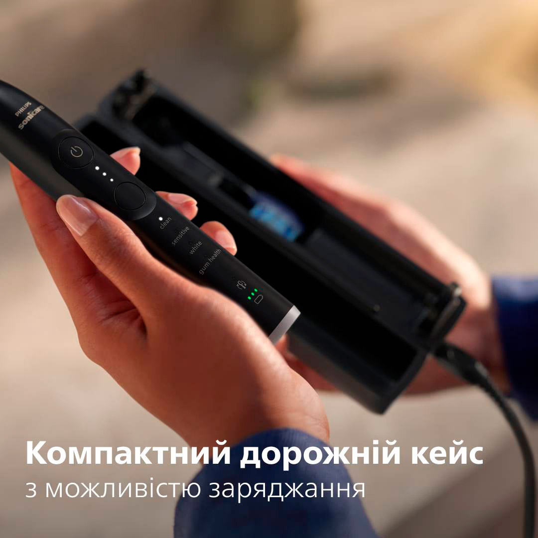 Електрична зубна щітка PHILIPS Sonicare 7100 series Black + дорожній футляр (HX7421/01)