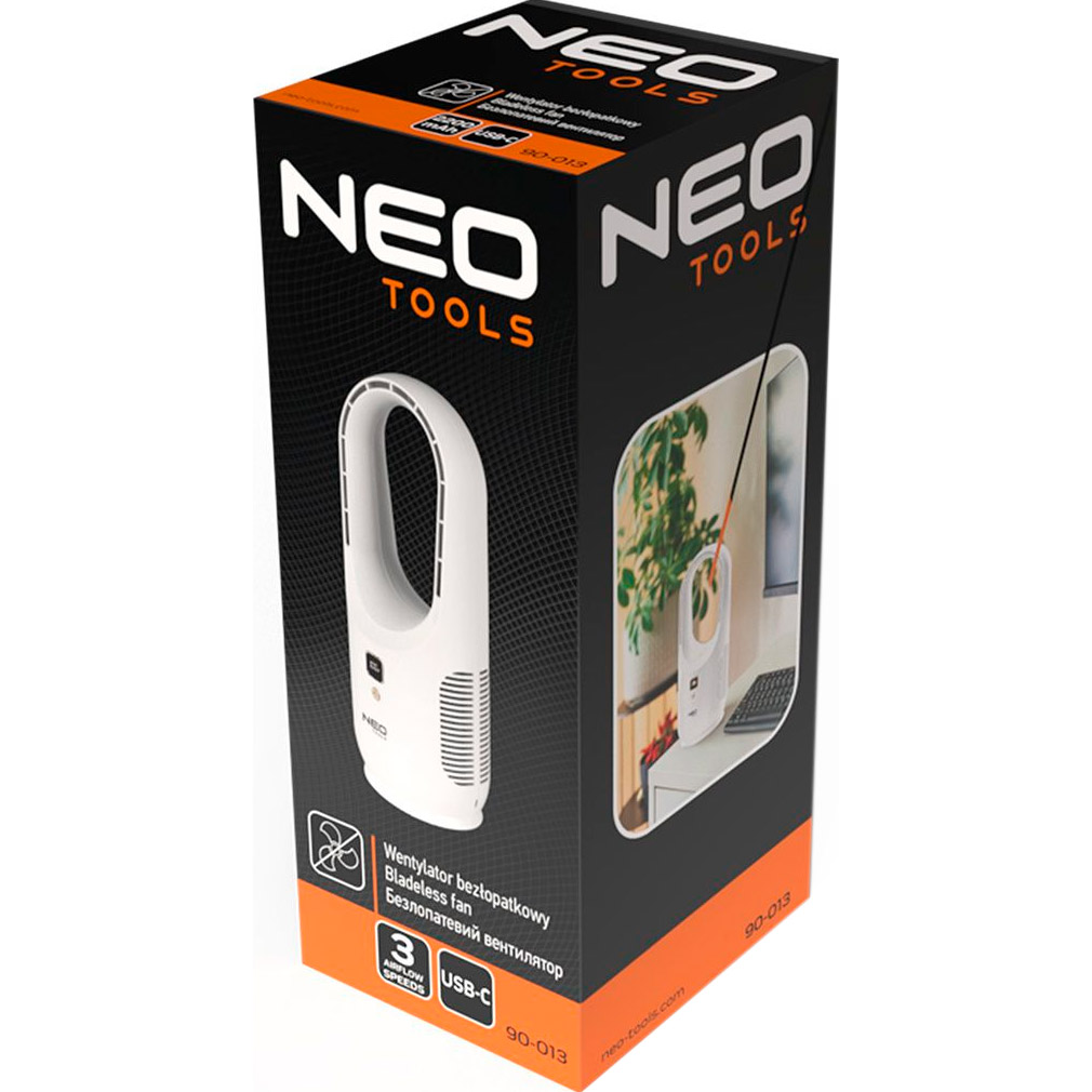 Настольный портативный вентилятор NEO TOOLS 90-013 White