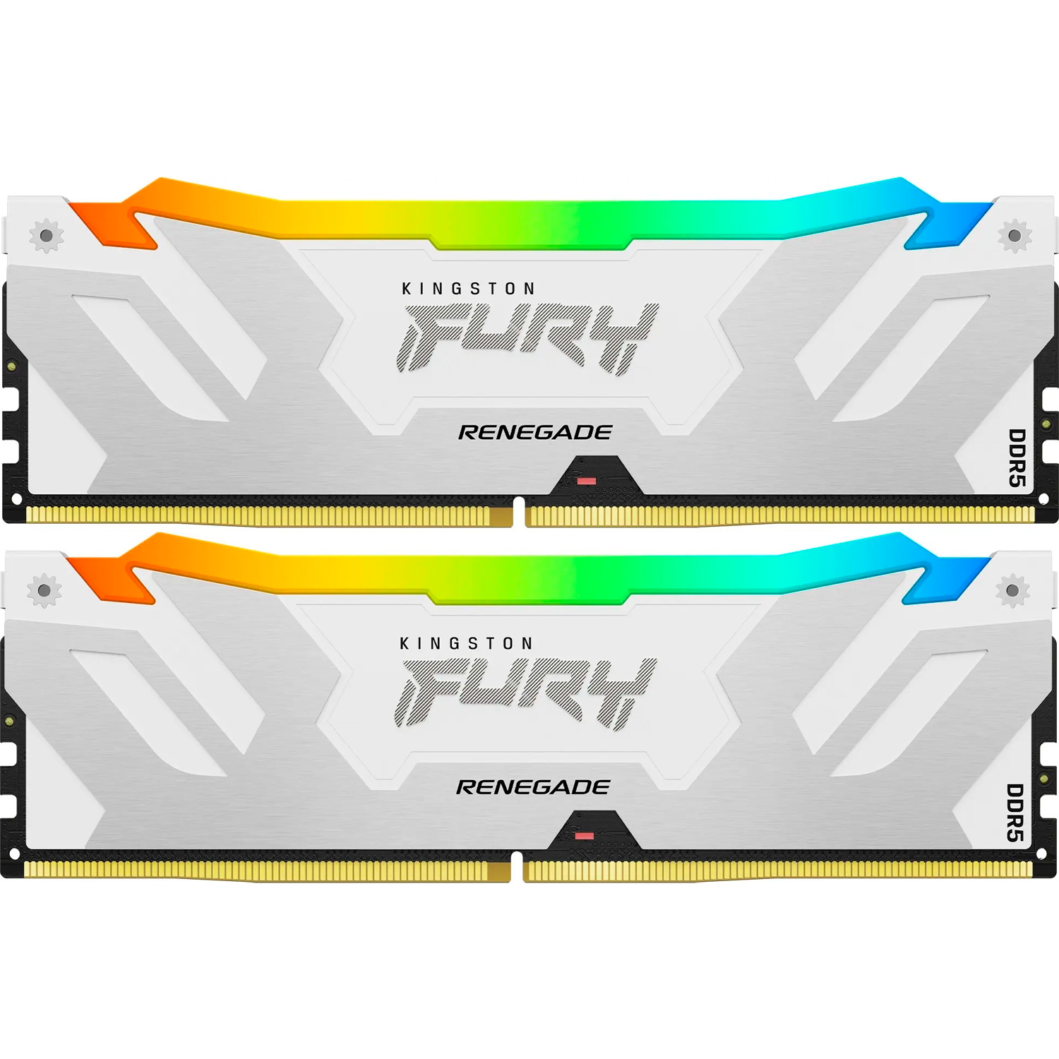 Модуль пам'яті KINGSTON FURY Renegade RGB DDR5 8000MHz 48GB Kit 2x24GB White/Silver (KF580C38RWAK2-48)