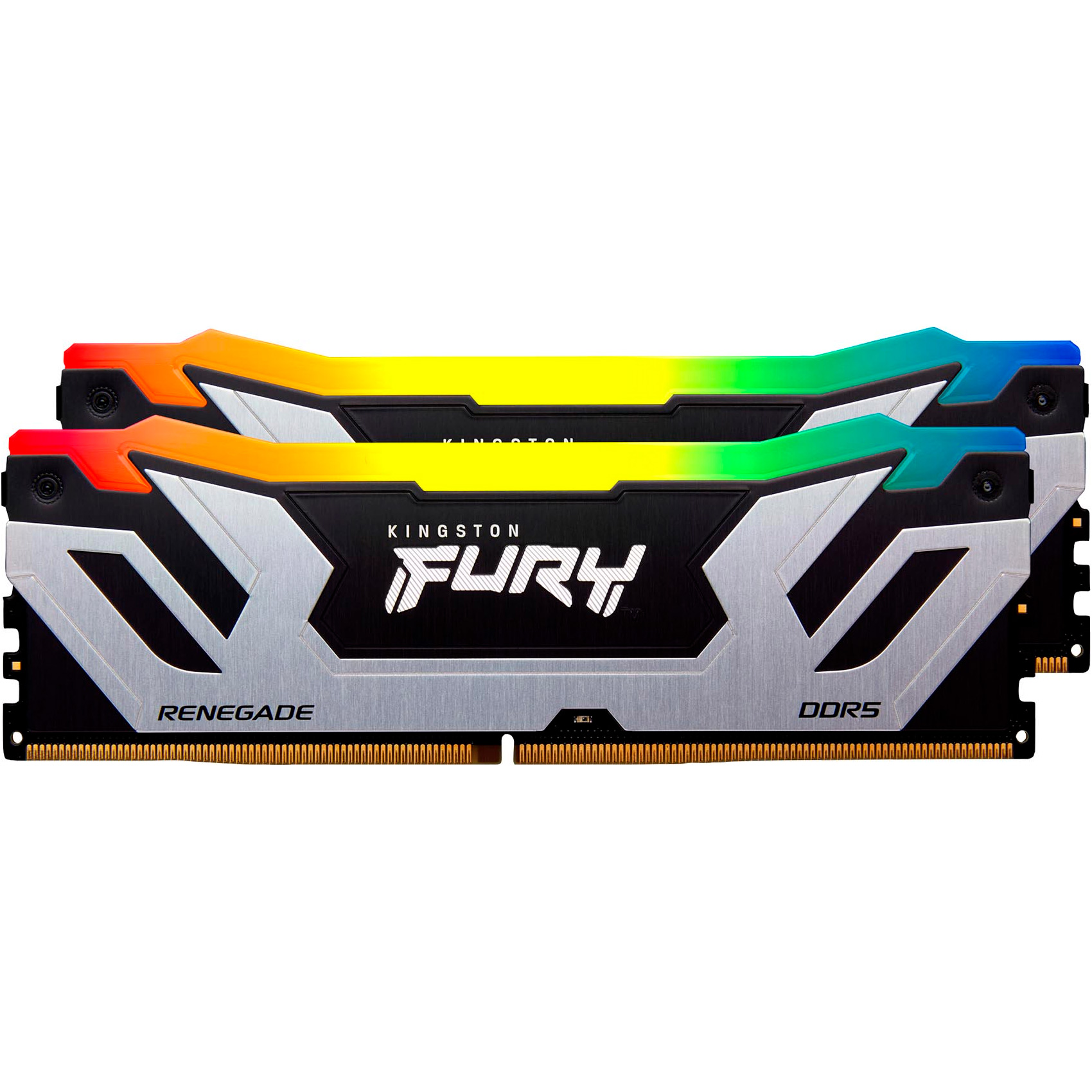 Модуль пам'яті KINGSTON FURY Renegade RGB CUDIMM DDR5 8800MHz 48GB Kit 2x24GB Black/Silver (KF588CU42RSAK2-48)