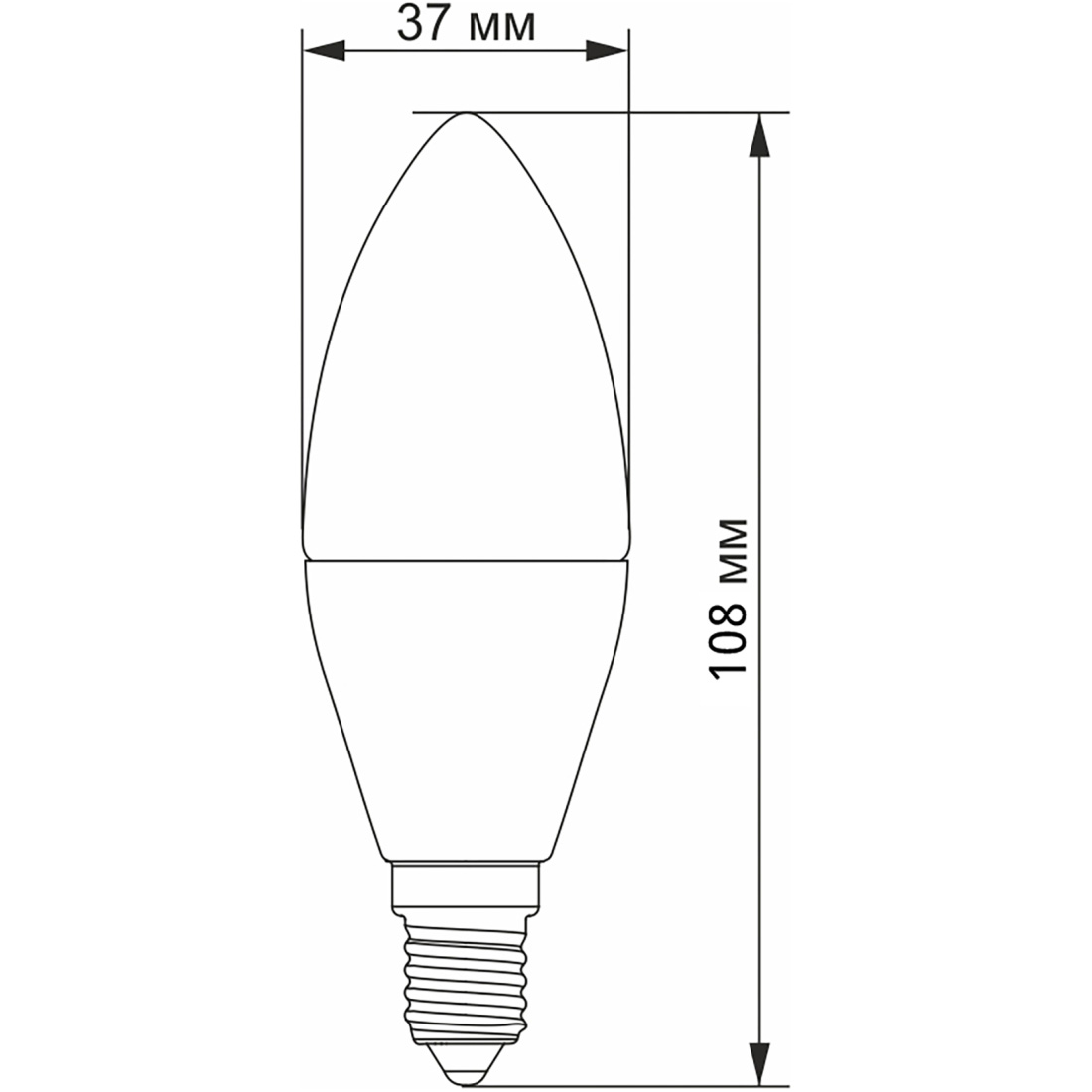 Лампочка LED VIDEX C37 E14 4.9W 4100K 220V (VL-C37H-49144)