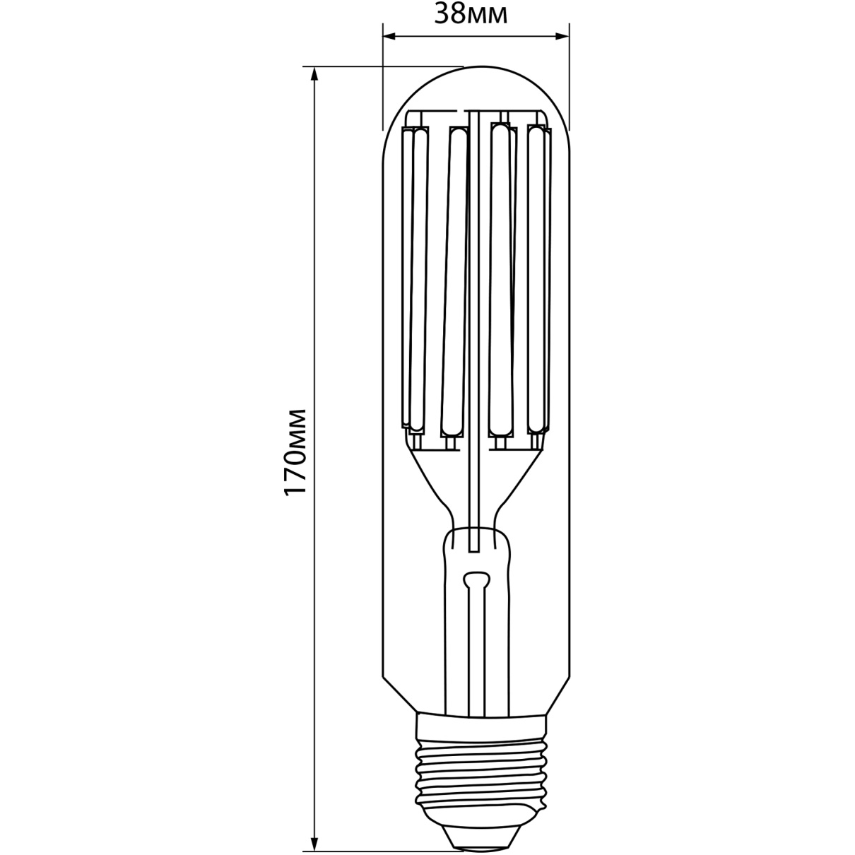 Лампочка LED VIDEX Filament T38 E27 9W 5000K 220V (VL-T38F-24275)