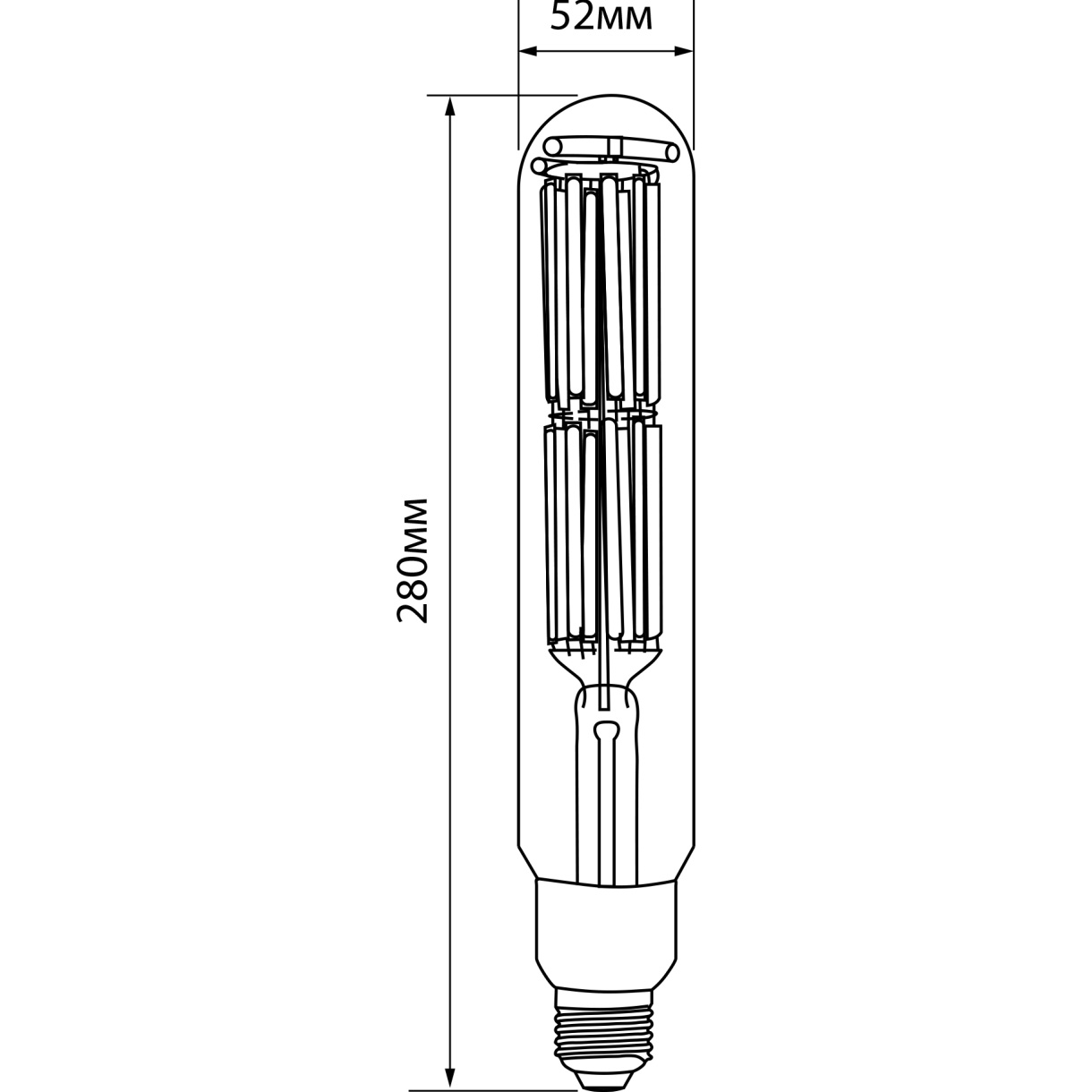 Лампочка LED VIDEX Filament T52 E27 50W 5000K 220V (VL-T52F-50275)
