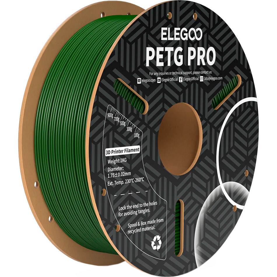 Пластик (филамент) для 3D принтера ELEGOO PETG Pro 1.75mm, 1кг, Olive Green (50.203.0449)