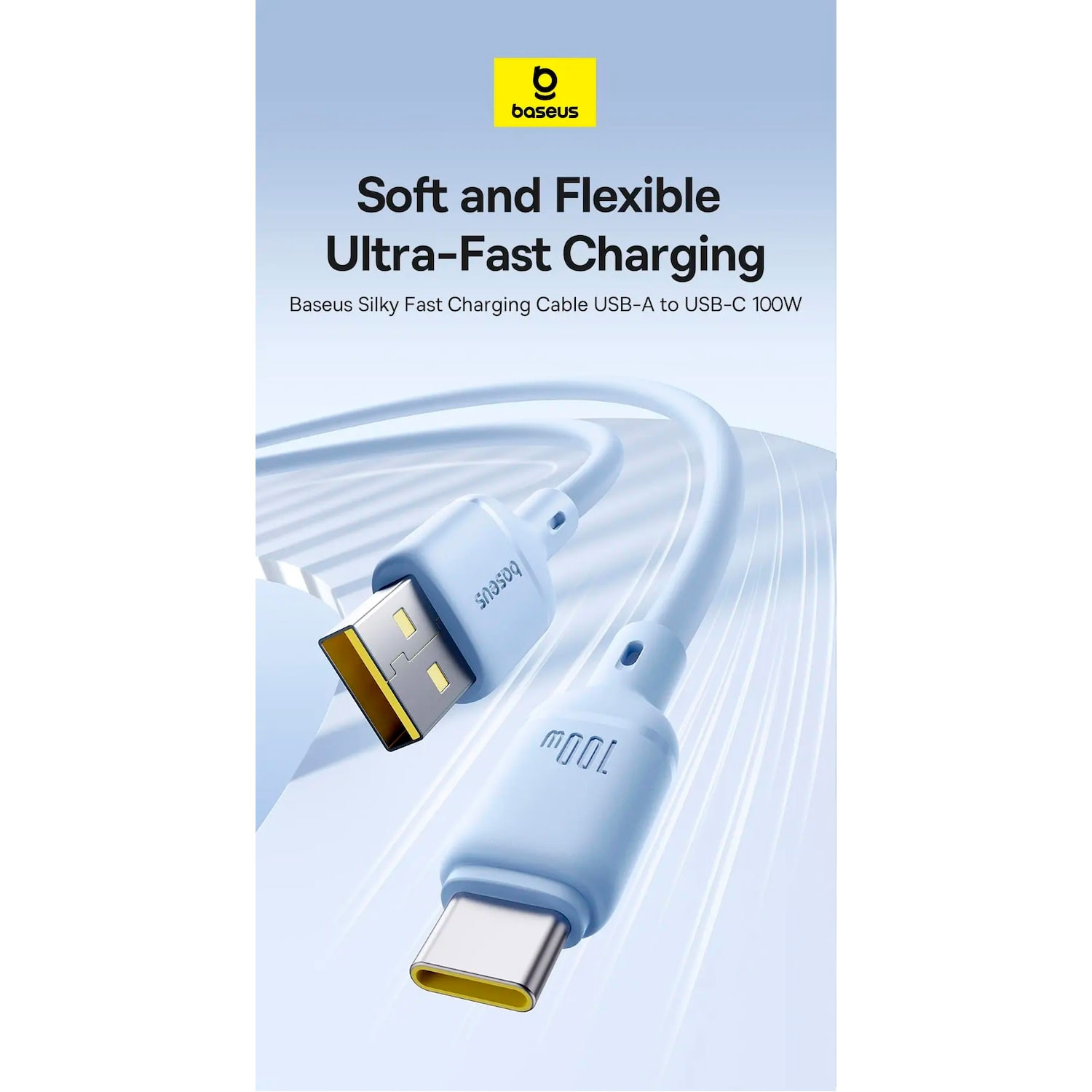 Кабель BASEUS Silky Series USB-A to Type-C 100W 1м Black (6932172668747)