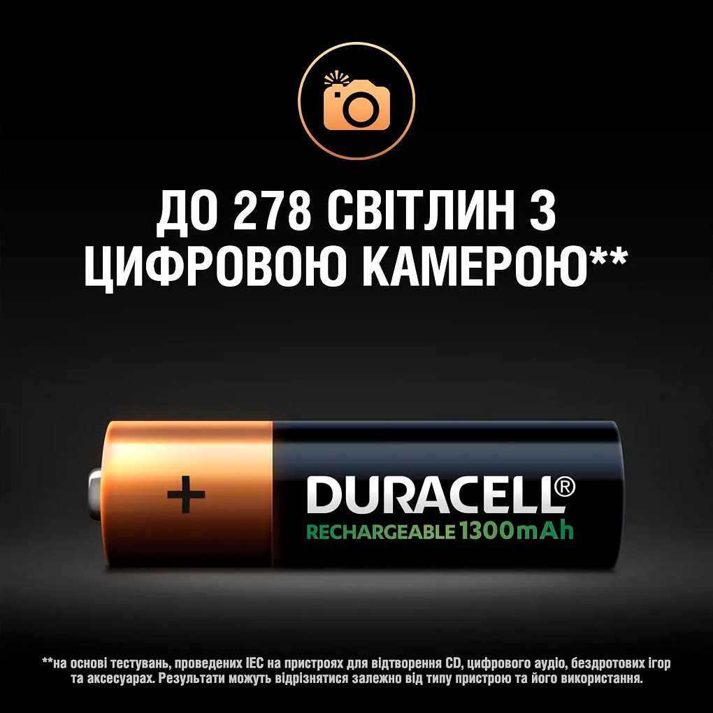 Акумулятор DURACELL Rechargeable AA 1300mAh 4шт/уп (5005031)