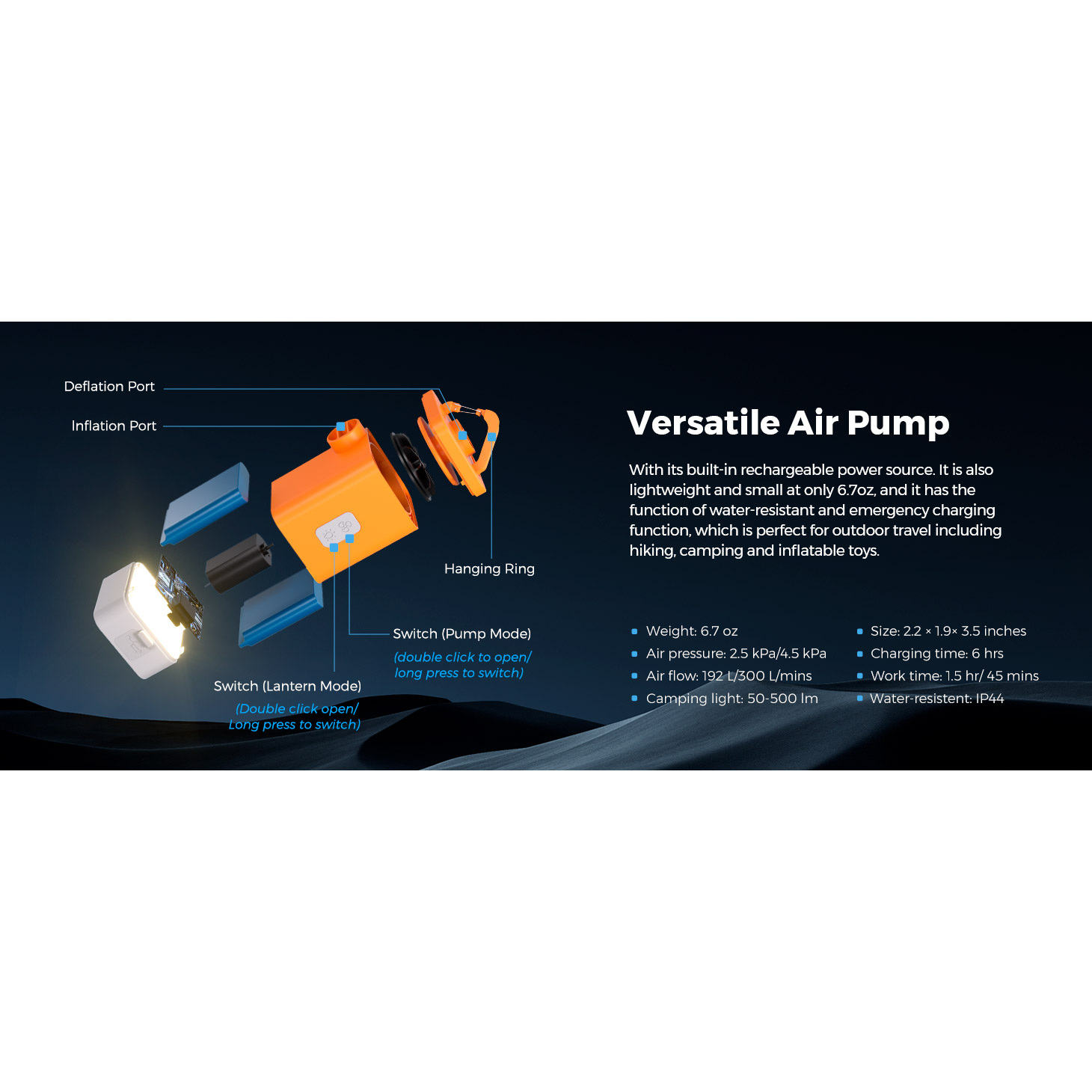 Насос для надувной мебели FLEXTAIL Max Pump 2 Plus Orange