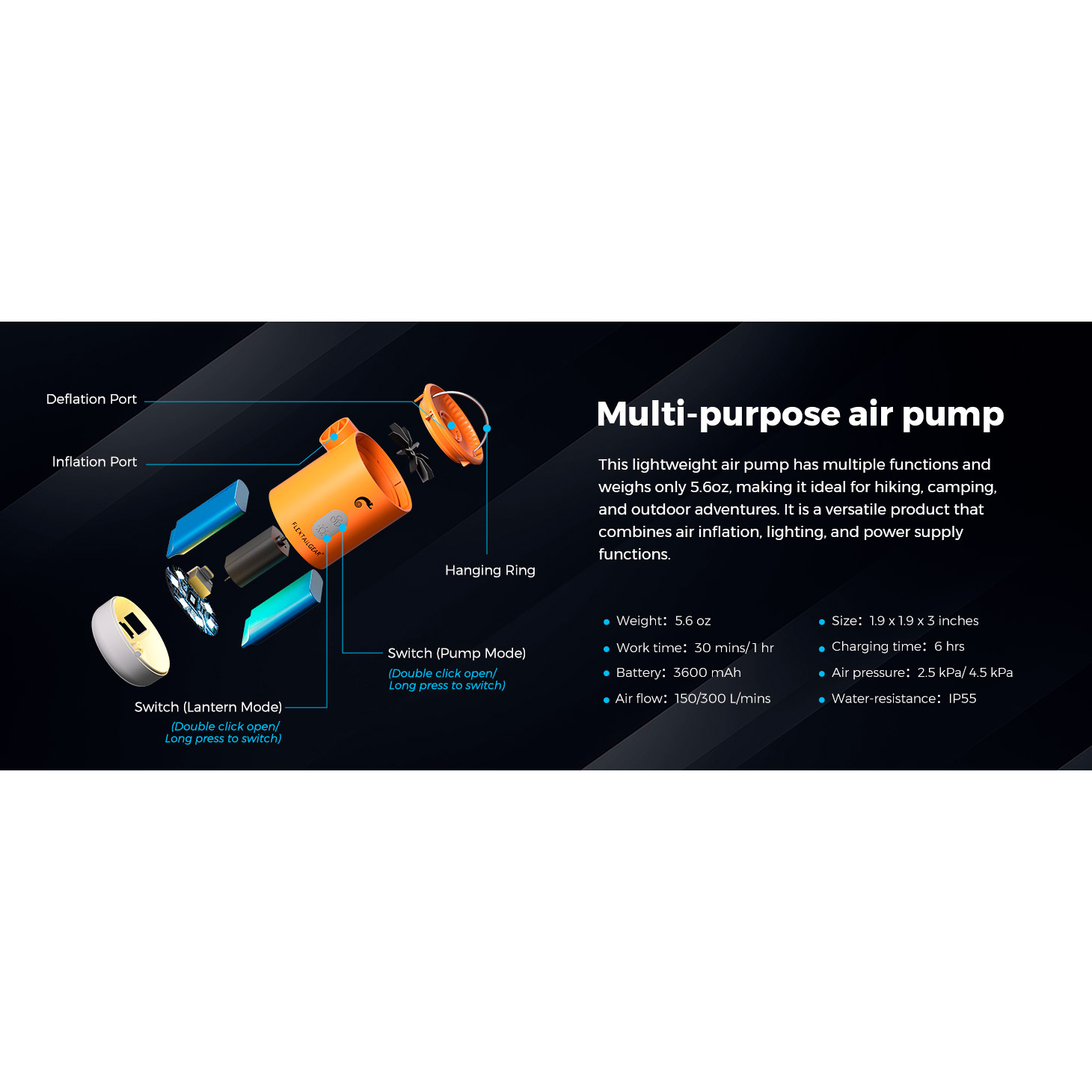 Насос для надувной мебели FLEXTAIL Max Pump 2 Pro Orange