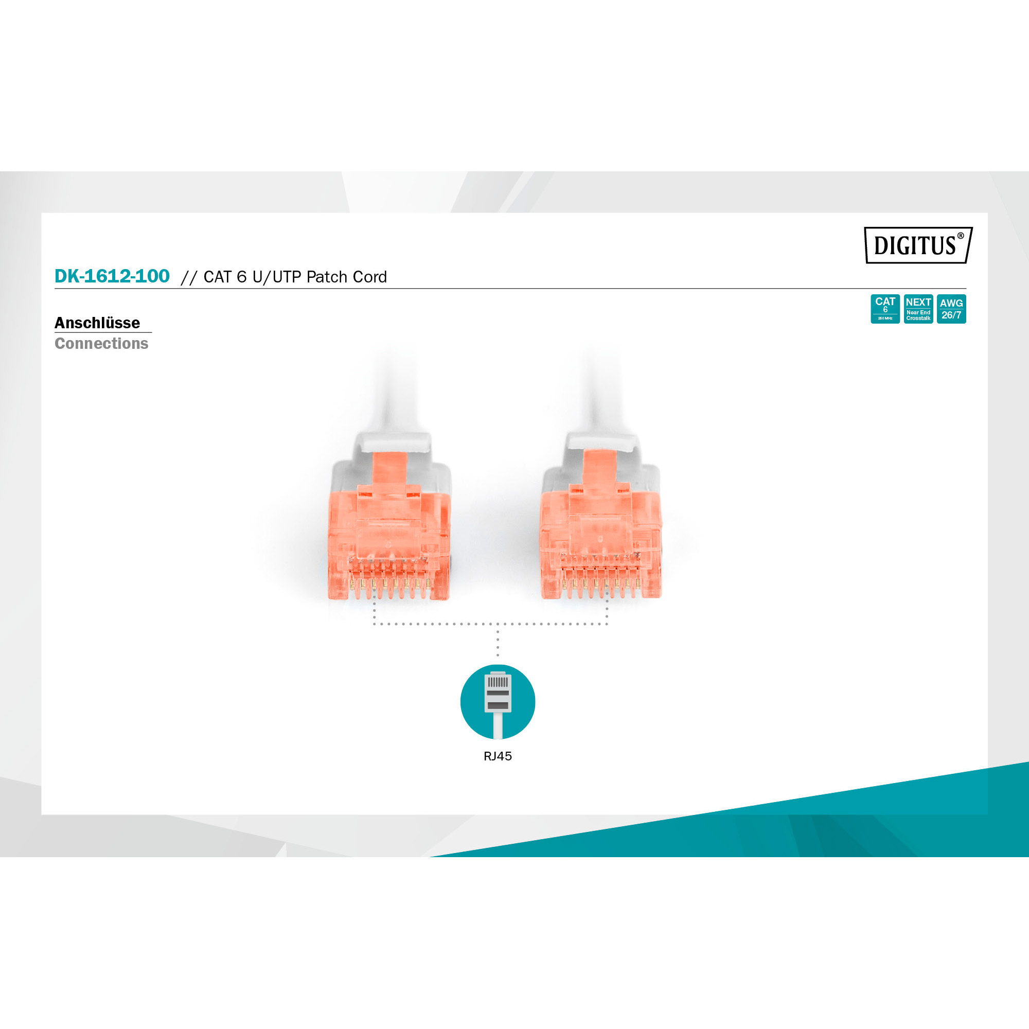 Патч-корд DIGITUS U/UTP Cat.6 CCA 10м Gray (DK-1612-100)