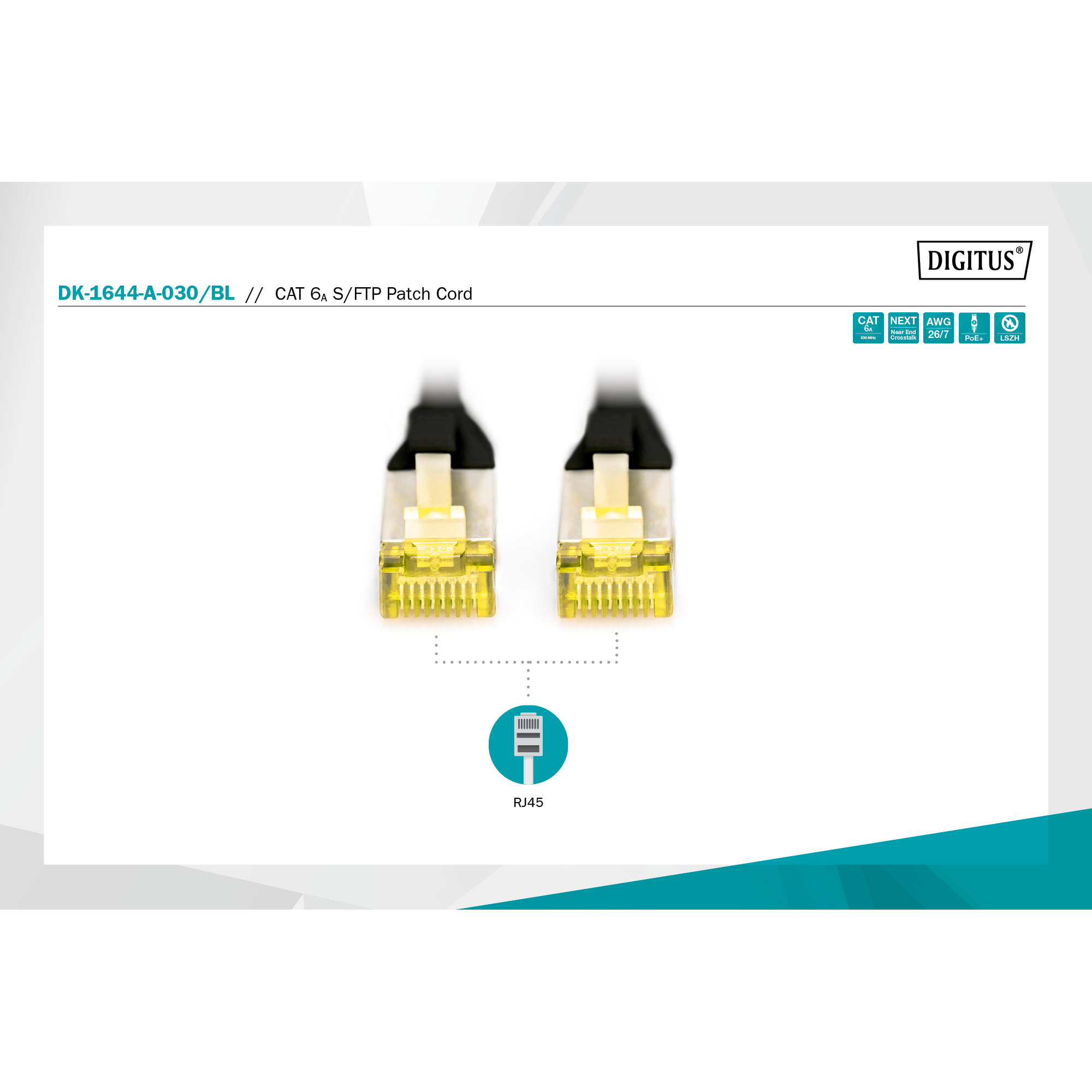 Патч-корд DIGITUS SSTP Cat.6a CU 3м Black (DK-1644-A-030/BL)