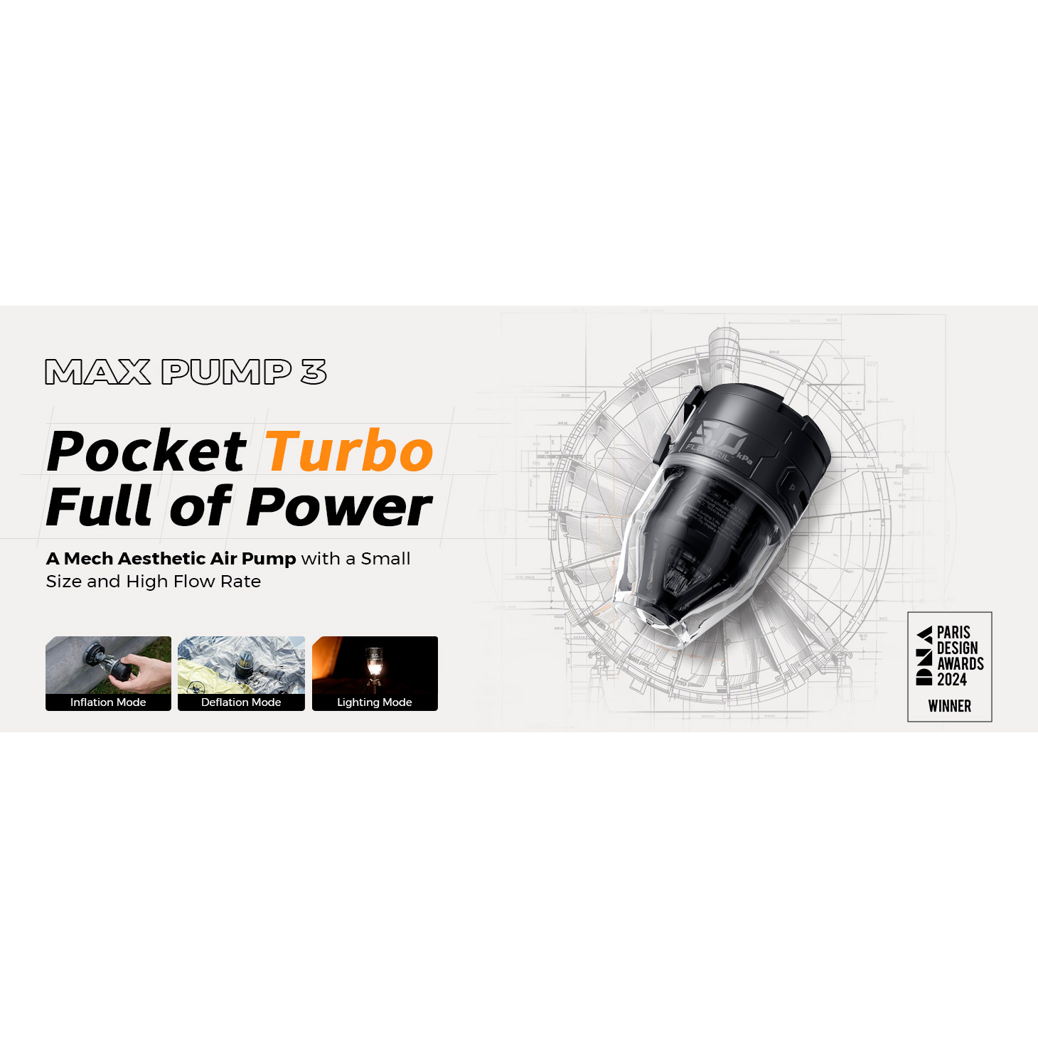 Насос для надувной мебели FLEXTAIL Max Pump 3 White