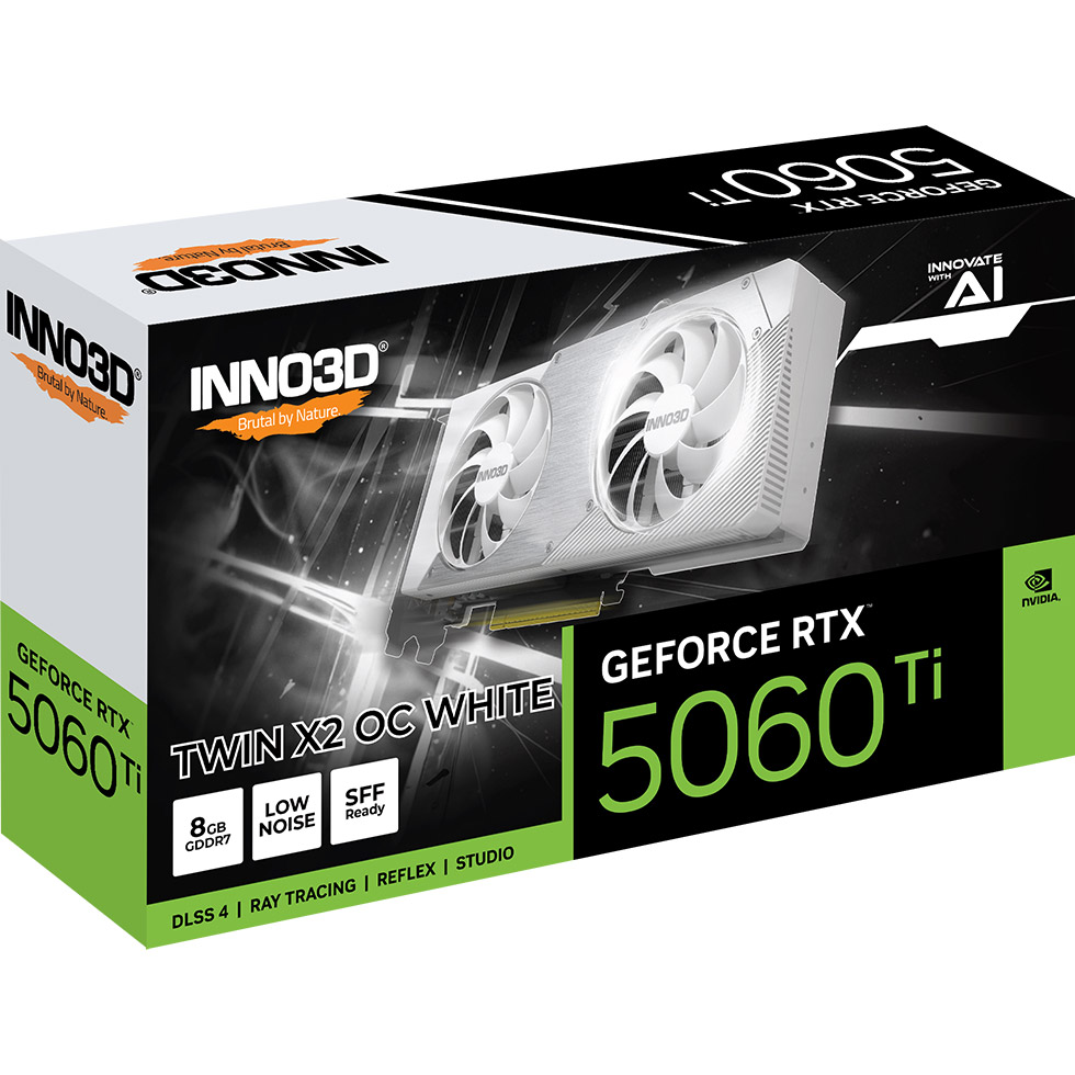 Відеокарта INNO3D GeForce RTX 5060 Ti 8GB Twin X2 OC White (N506T2-08D7X-193075W)
