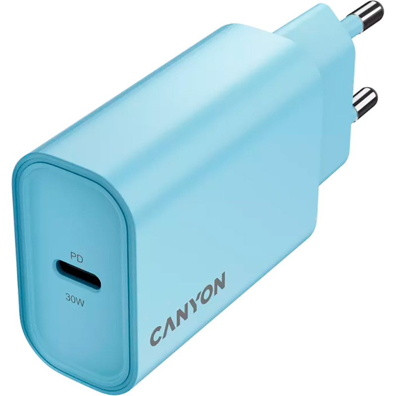 Зарядное устройство CANYON OnCharge 30CL 1xUSB-C 30W Blue (CNE-CHA30CLLBL)