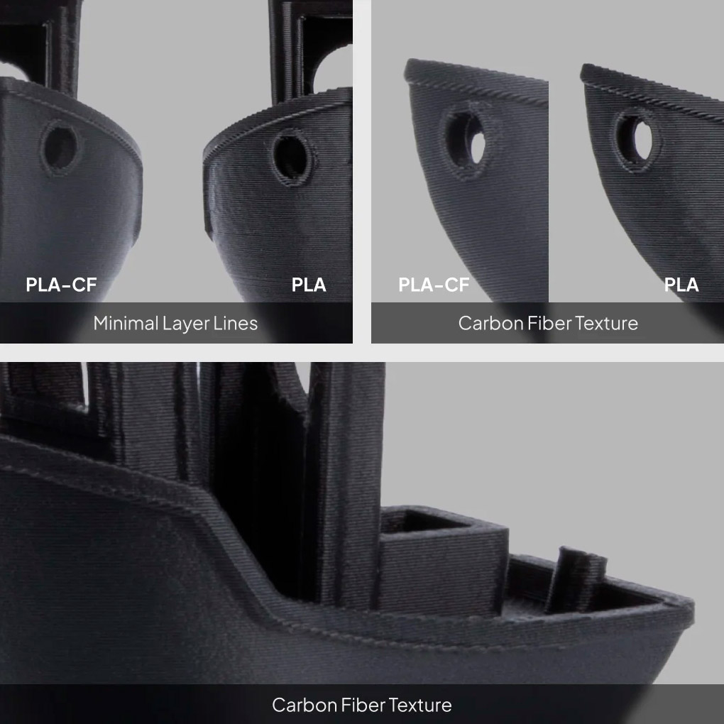 Пластик (філамент) для 3D принтера ELEGOO PLA-CF 1.75mm, 1кг, Carbon Fiber Black (50.203.0464)