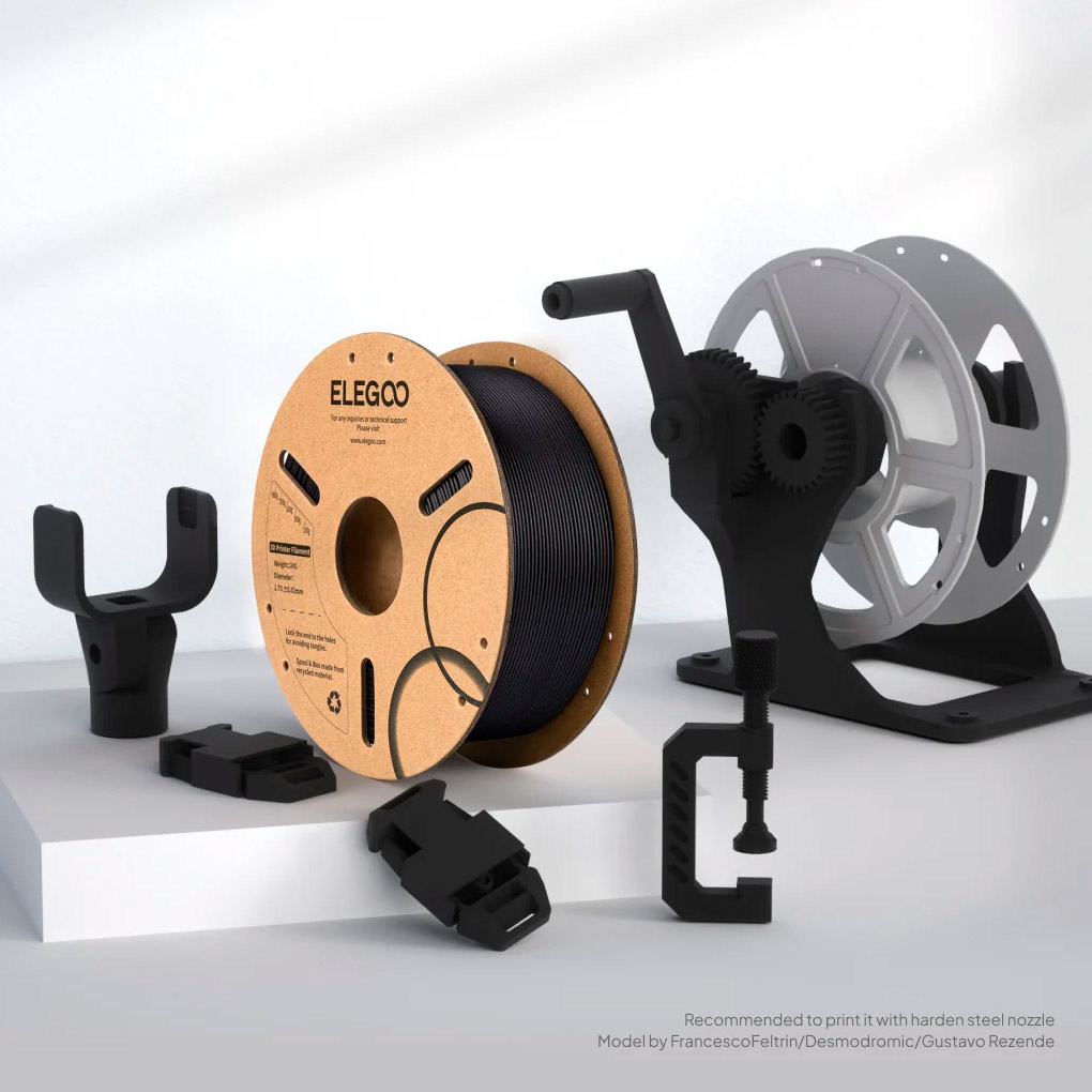 Пластик (філамент) для 3D принтера ELEGOO PLA-CF 1.75mm, 1кг, Carbon Fiber Black (50.203.0464)