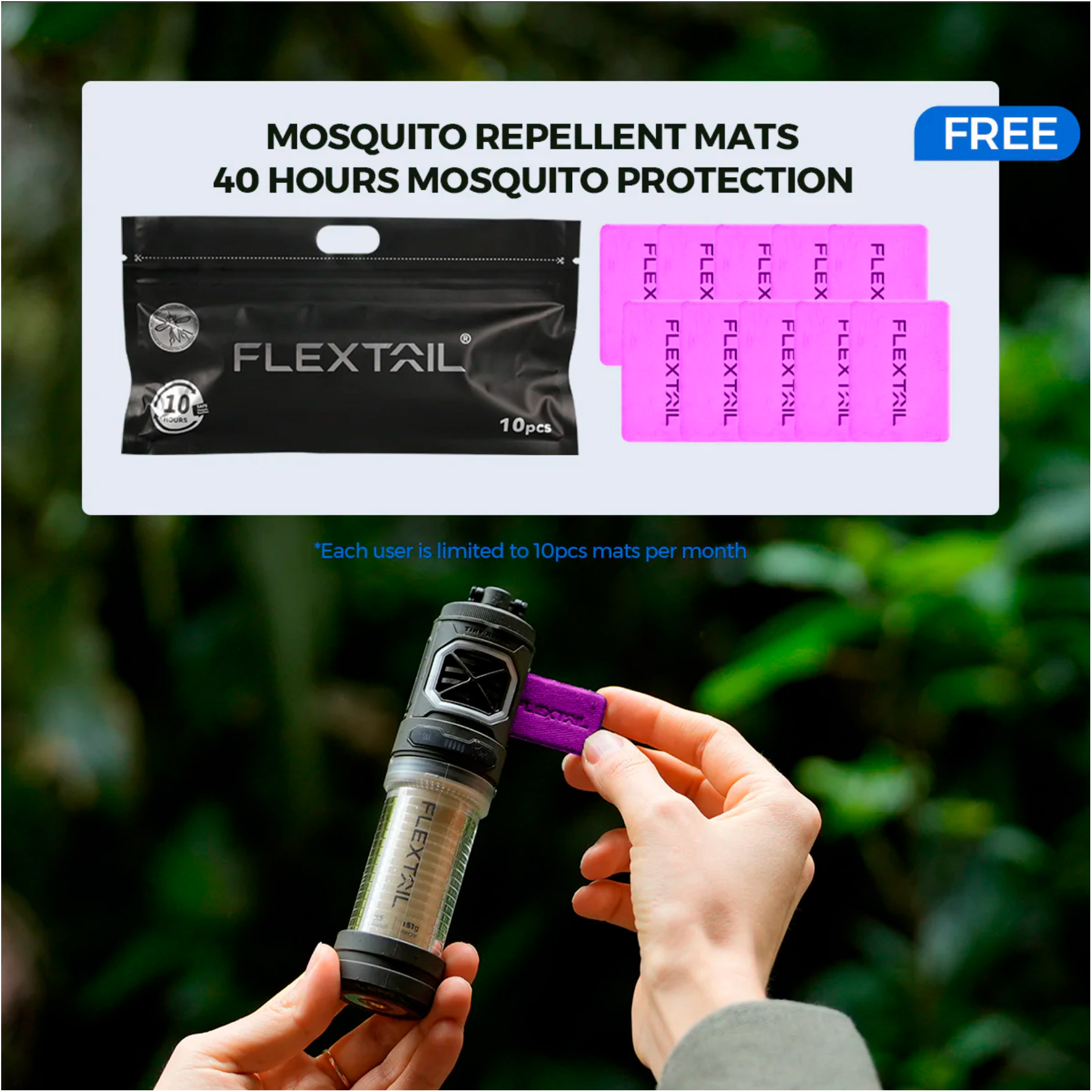 Фонарь кемпинговый FLEXTAIL Tiny Repeller S 2-in-1 Portable Mosquito Repellent with Lighting Green