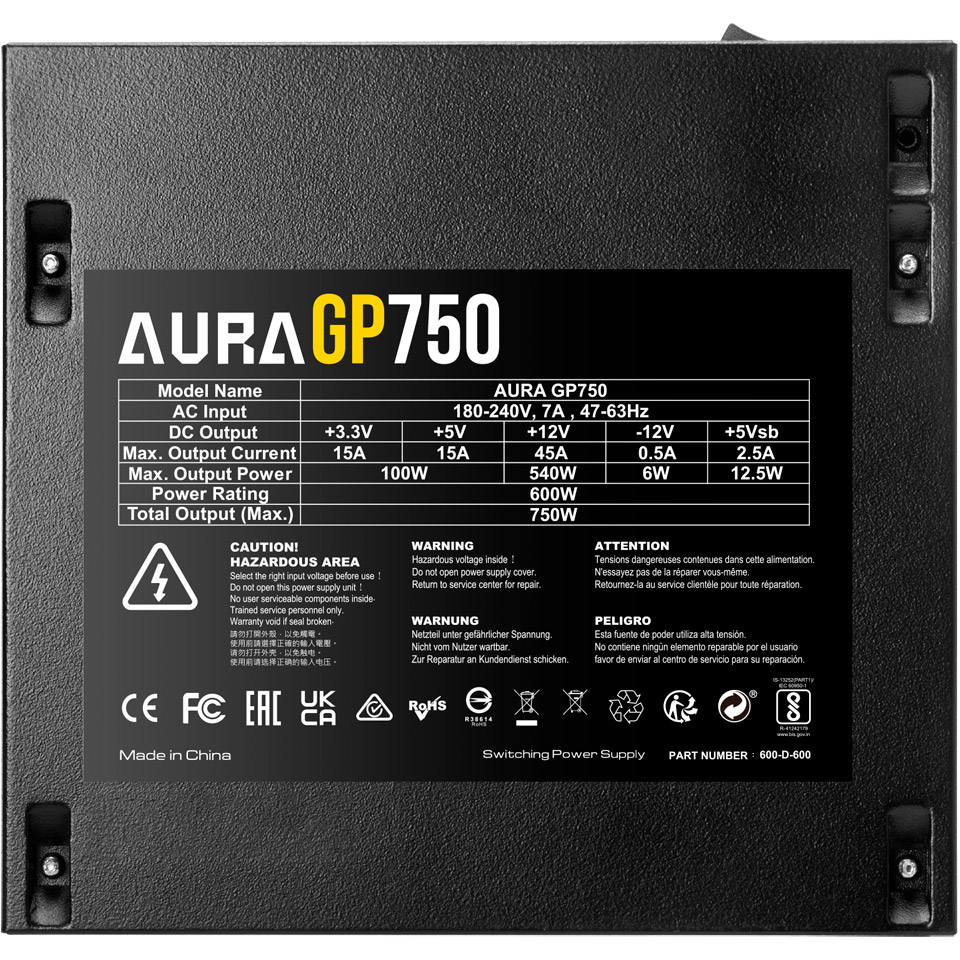 Блок питания 750W GAMDIAS Aura GP750