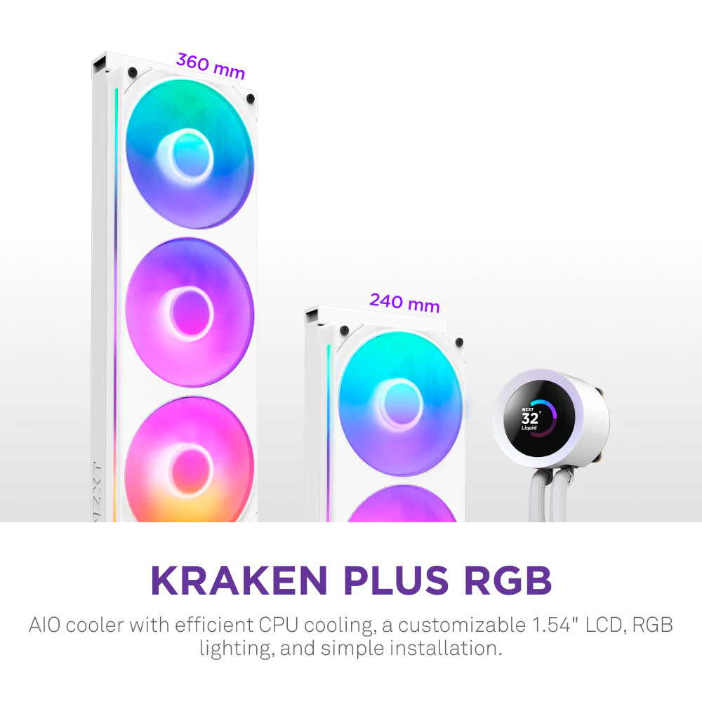 Система водяного охлаждения NZXT Kraken Plus 360 RGB V2 White (RL-KR360-W2)