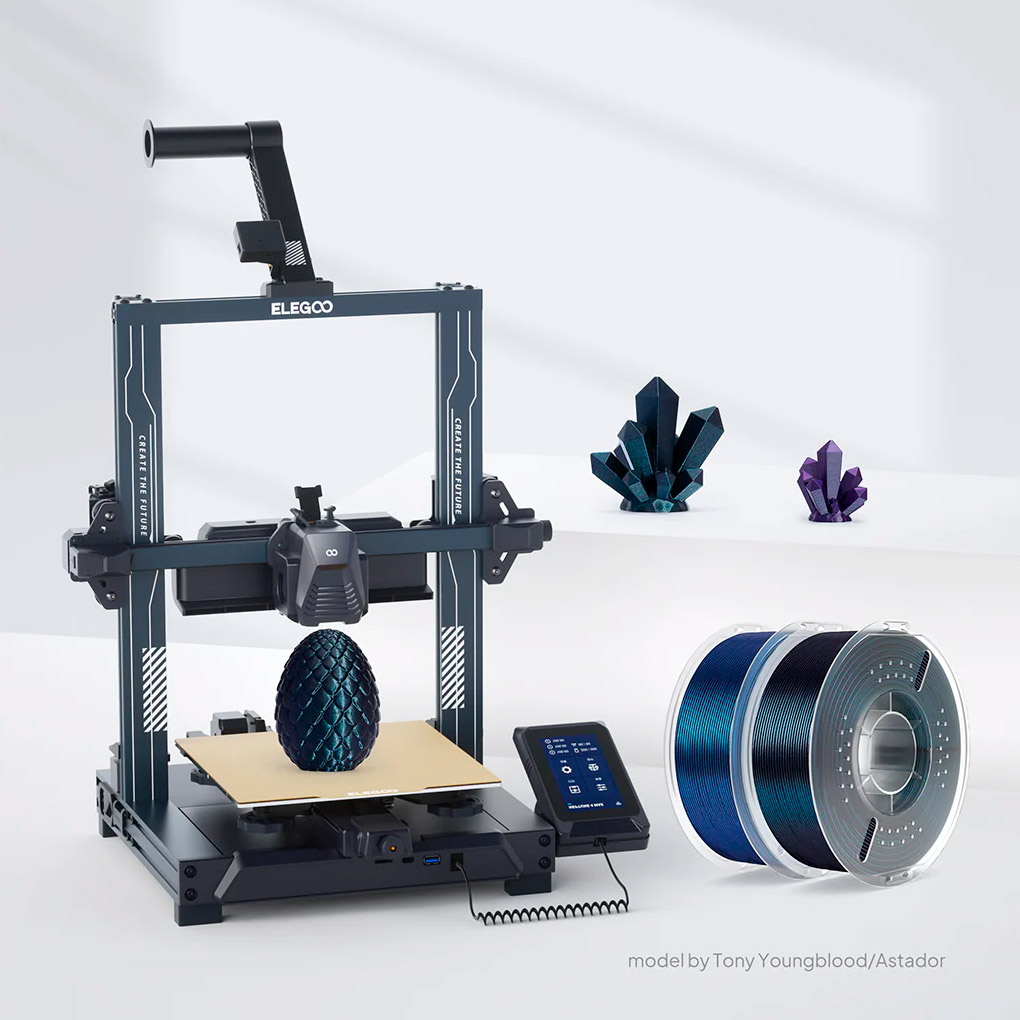 Пластик (филамент) для 3D принтера ELEGOO Galaxy PLA 1.75mm, 1кг, Galaxy Peacock Blue (50.203.0261)