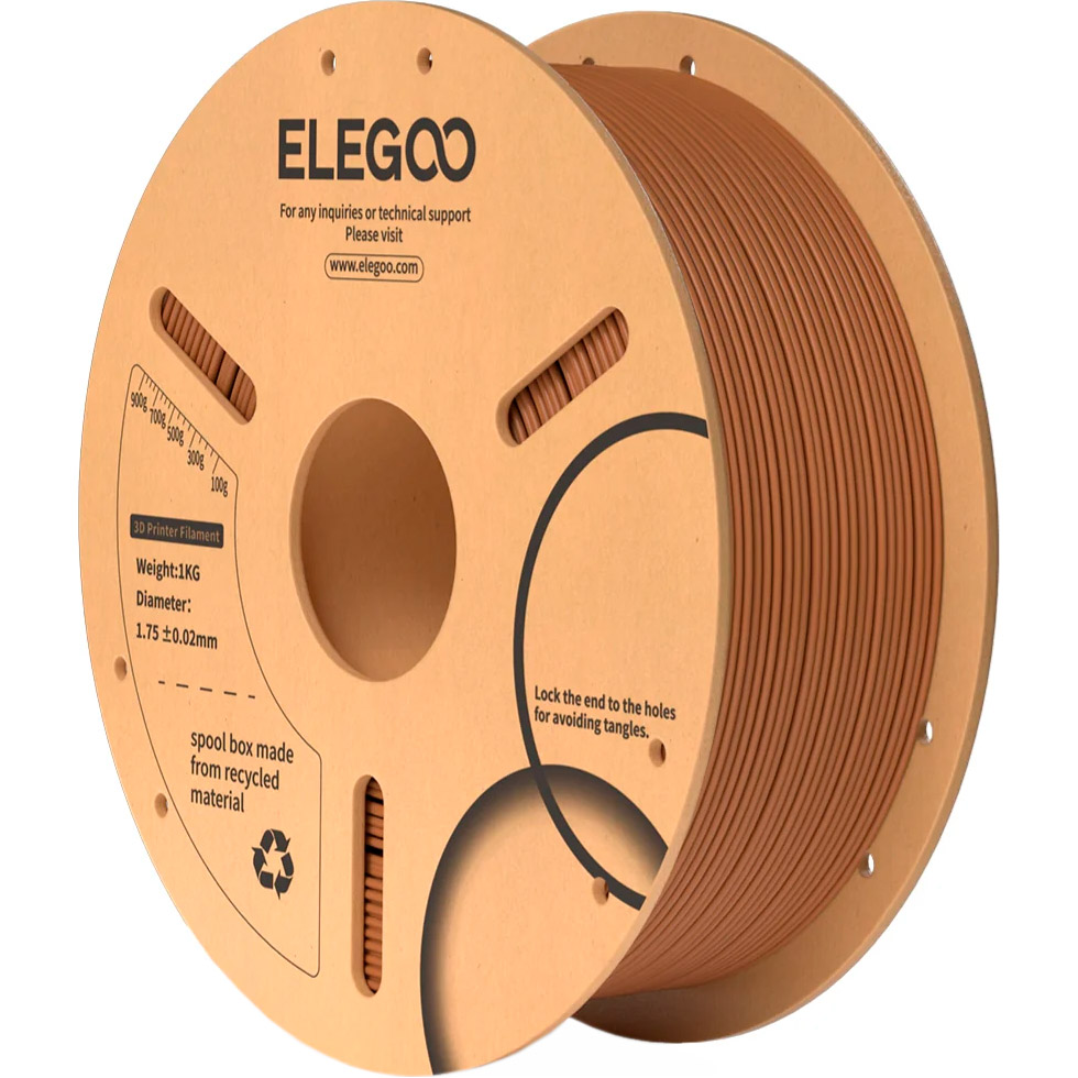 Пластик (філамент) для 3D принтера ELEGOO PLA 1.75mm, 1кг, Brown (50.203.0167)