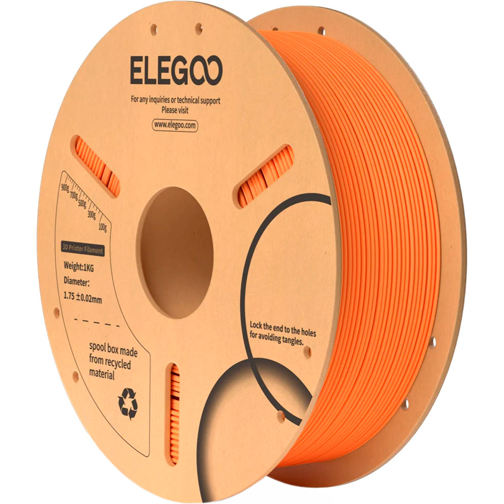 Пластик (філамент) для 3D принтера ELEGOO PLA 1.75mm, 1кг, Orange (50.203.0067)