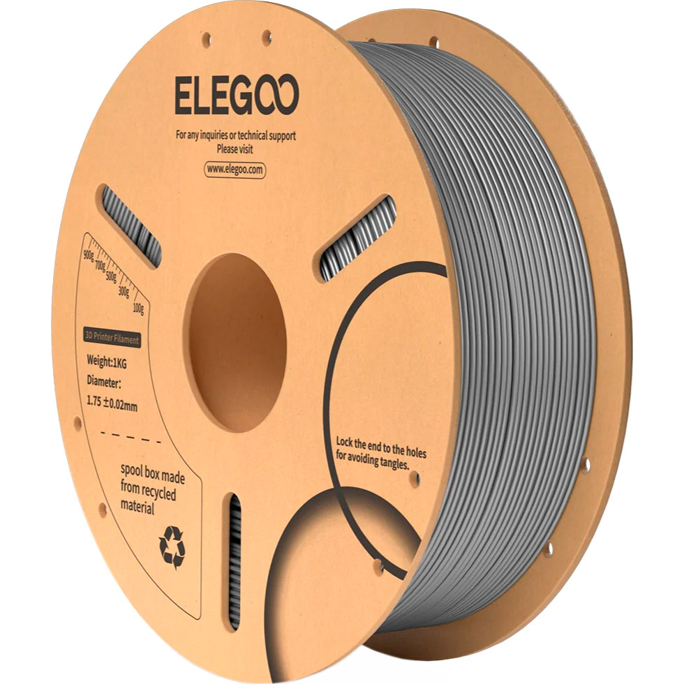 Пластик (філамент) для 3D принтера ELEGOO PLA 1.75mm, 1кг, Space Gray (50.203.0109)