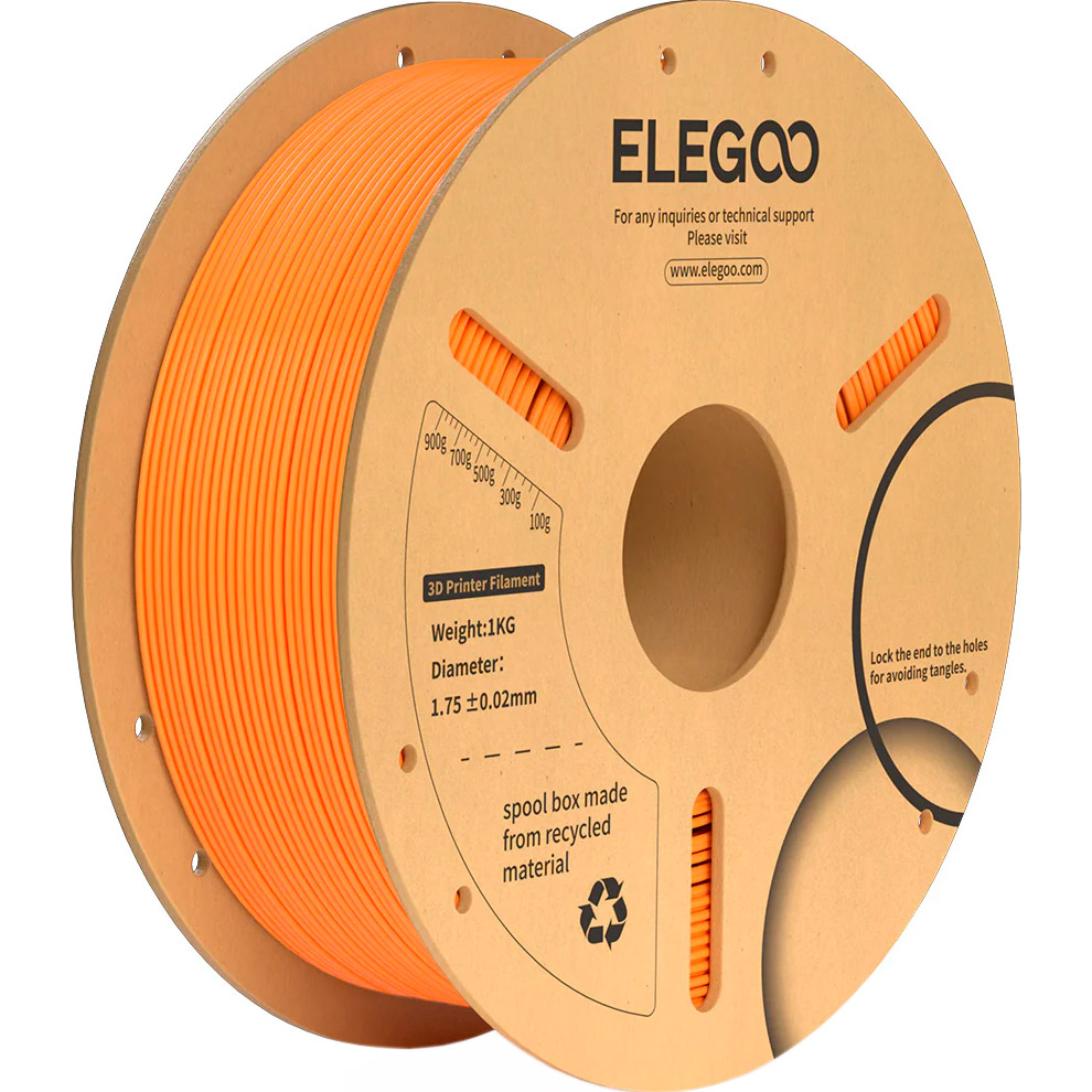 Пластик (філамент) для 3D принтера ELEGOO PLA+ 1.75mm, 1кг, Orange (50.203.0073)