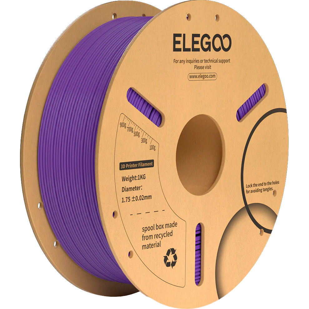Пластик (филамент) для 3D принтера ELEGOO PLA+ 1.75mm, 1кг, Purple (50.203.0234)